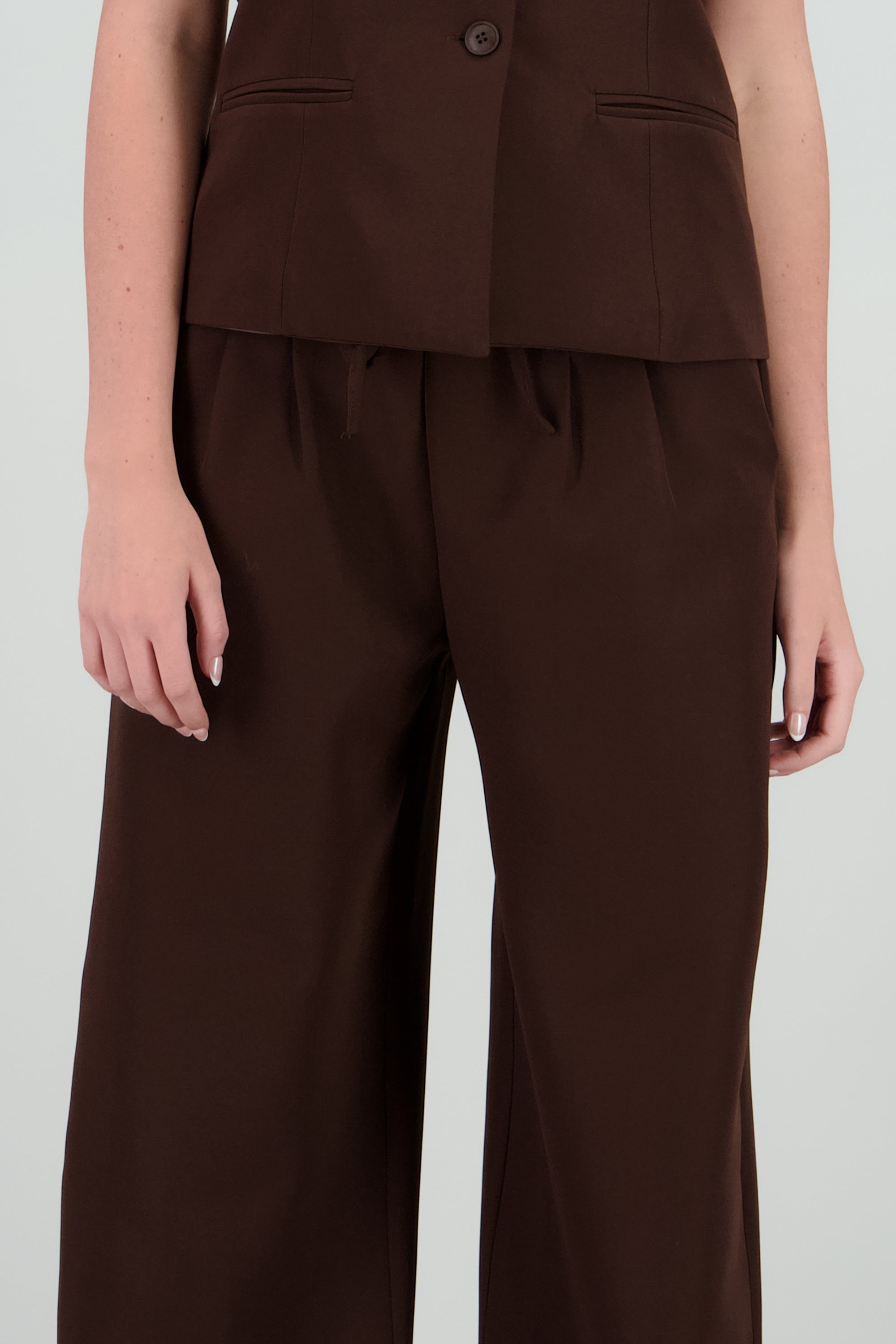 Pantalon sastreado pretina sport CHOCOLATE