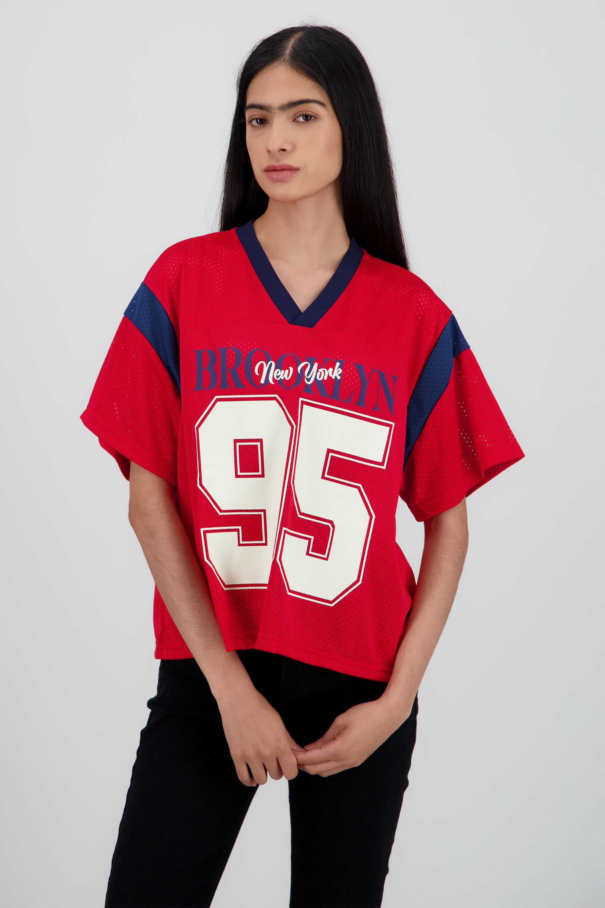 Playera deportiva contraste ROJO COMBO