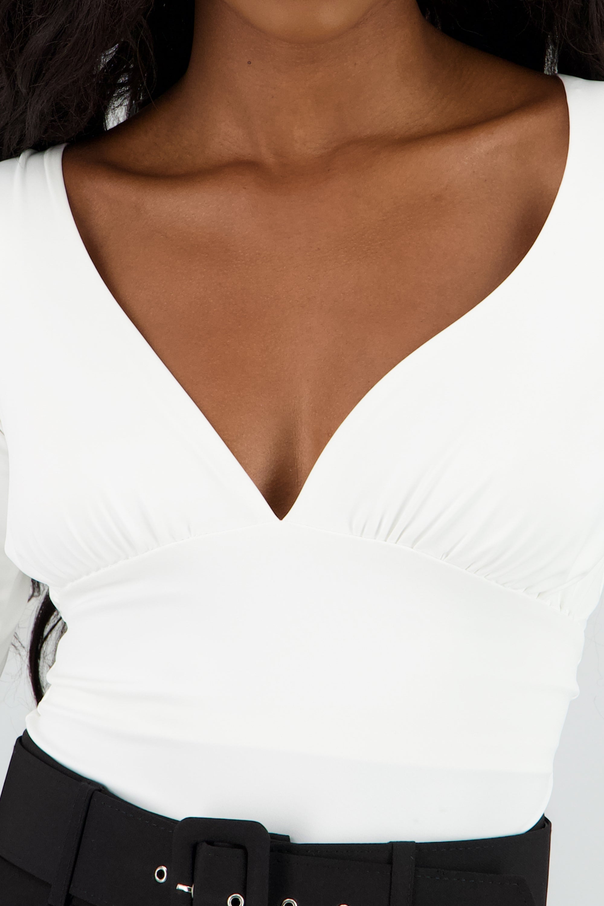 Body suit manga larga escote corazón BLANCO