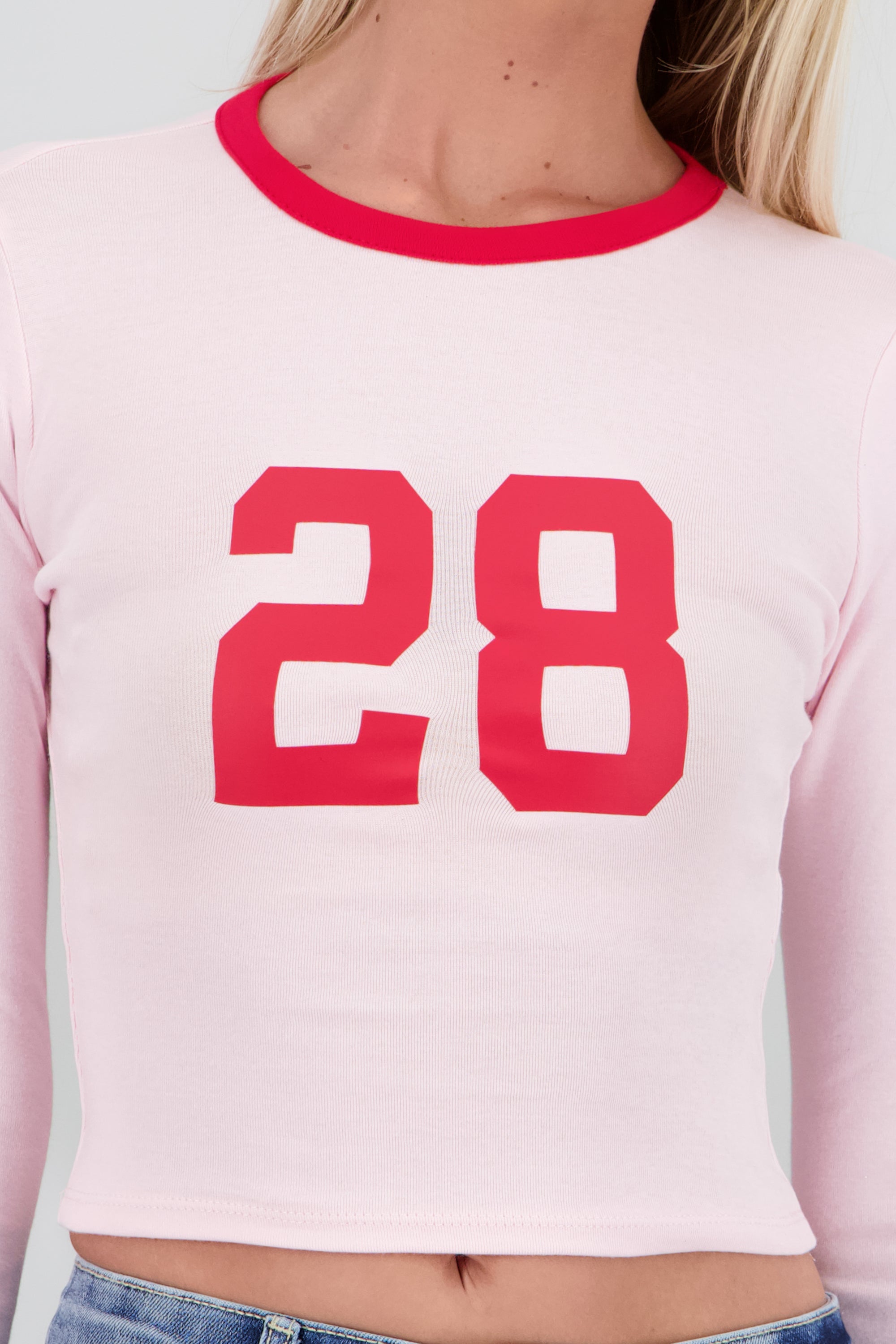 Playera estampado numero ROSA PASTEL