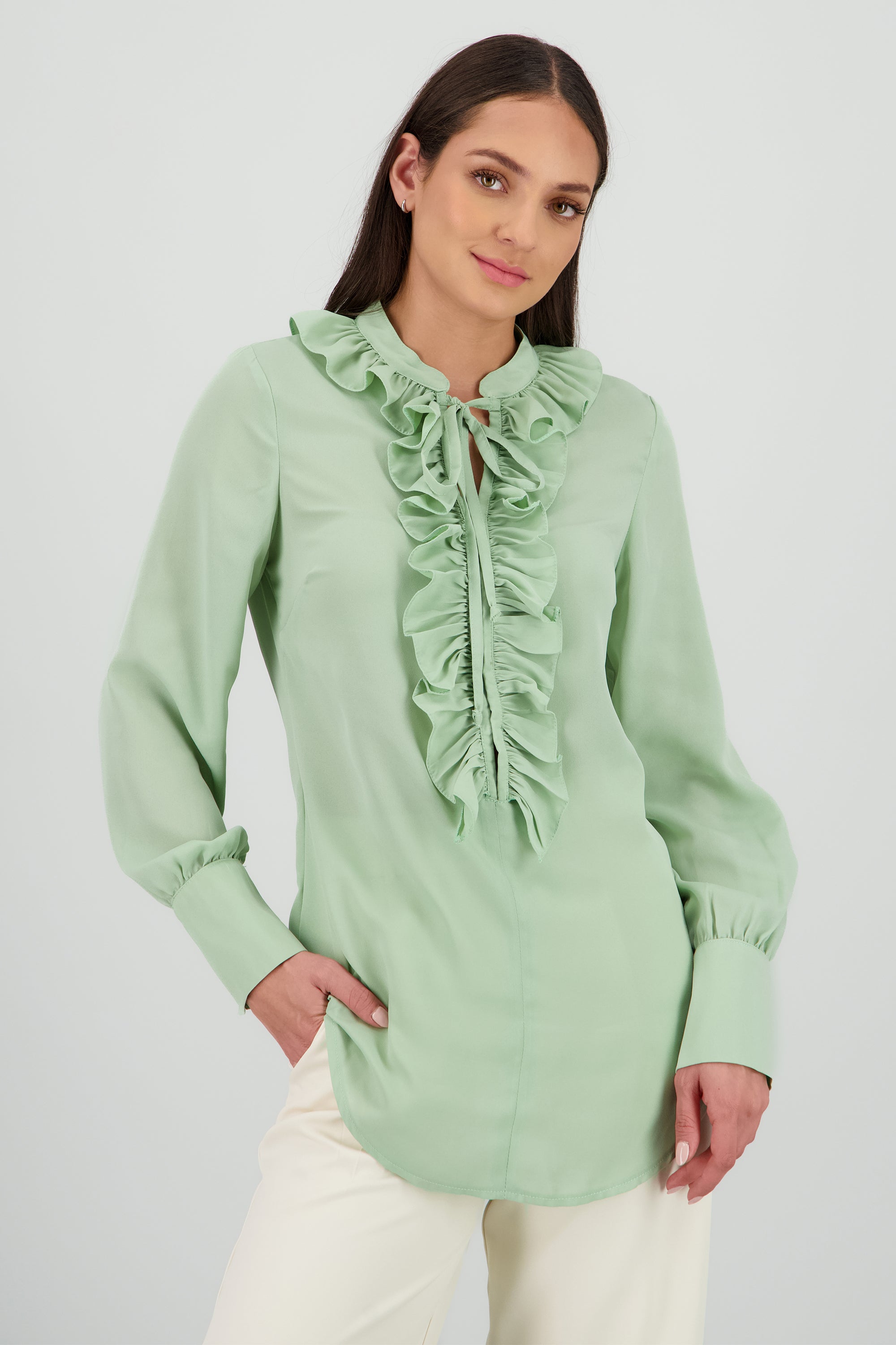 Blusa manga larga boho escote en v SAGE