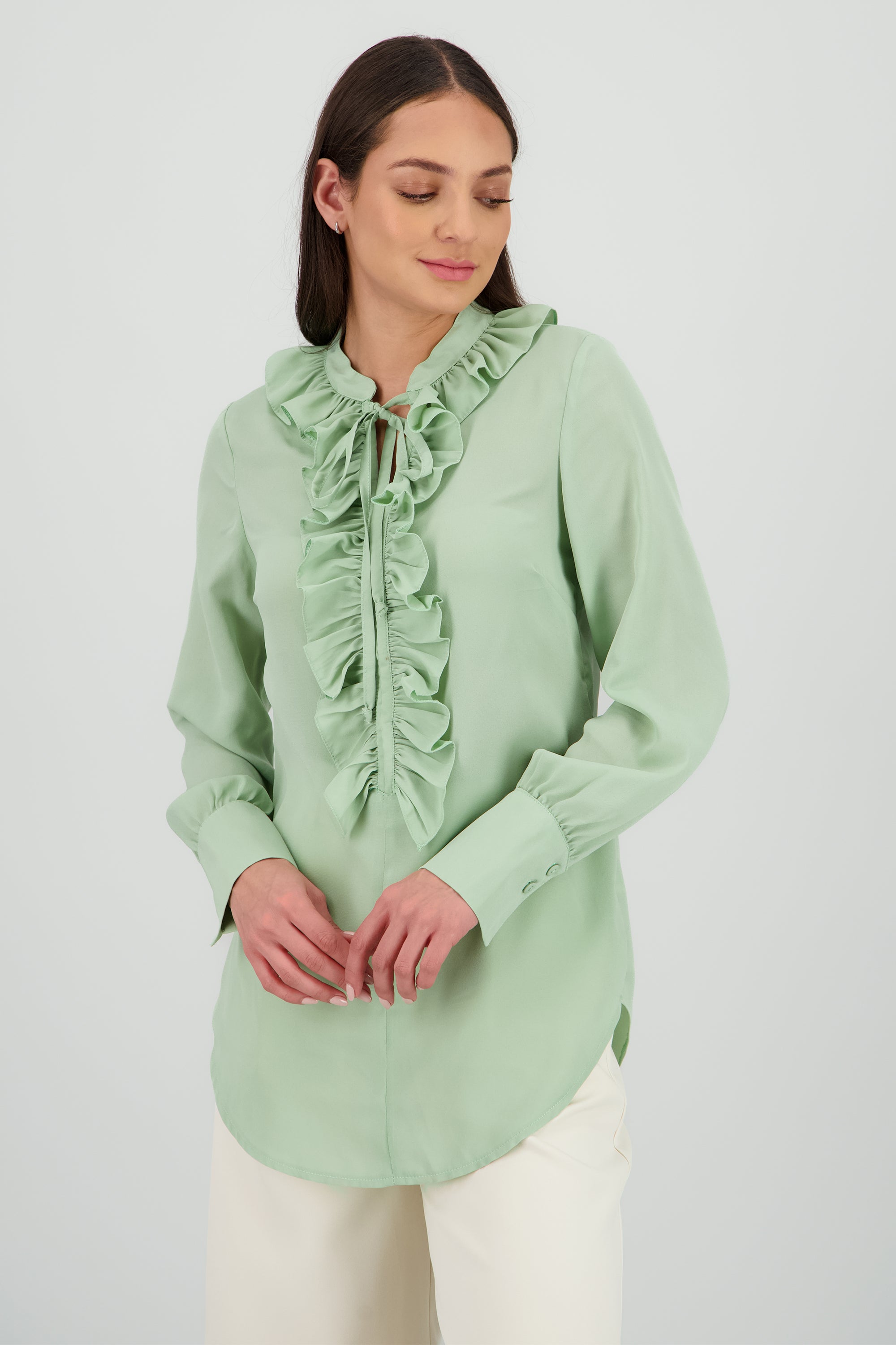 Blusa manga larga boho escote en v SAGE