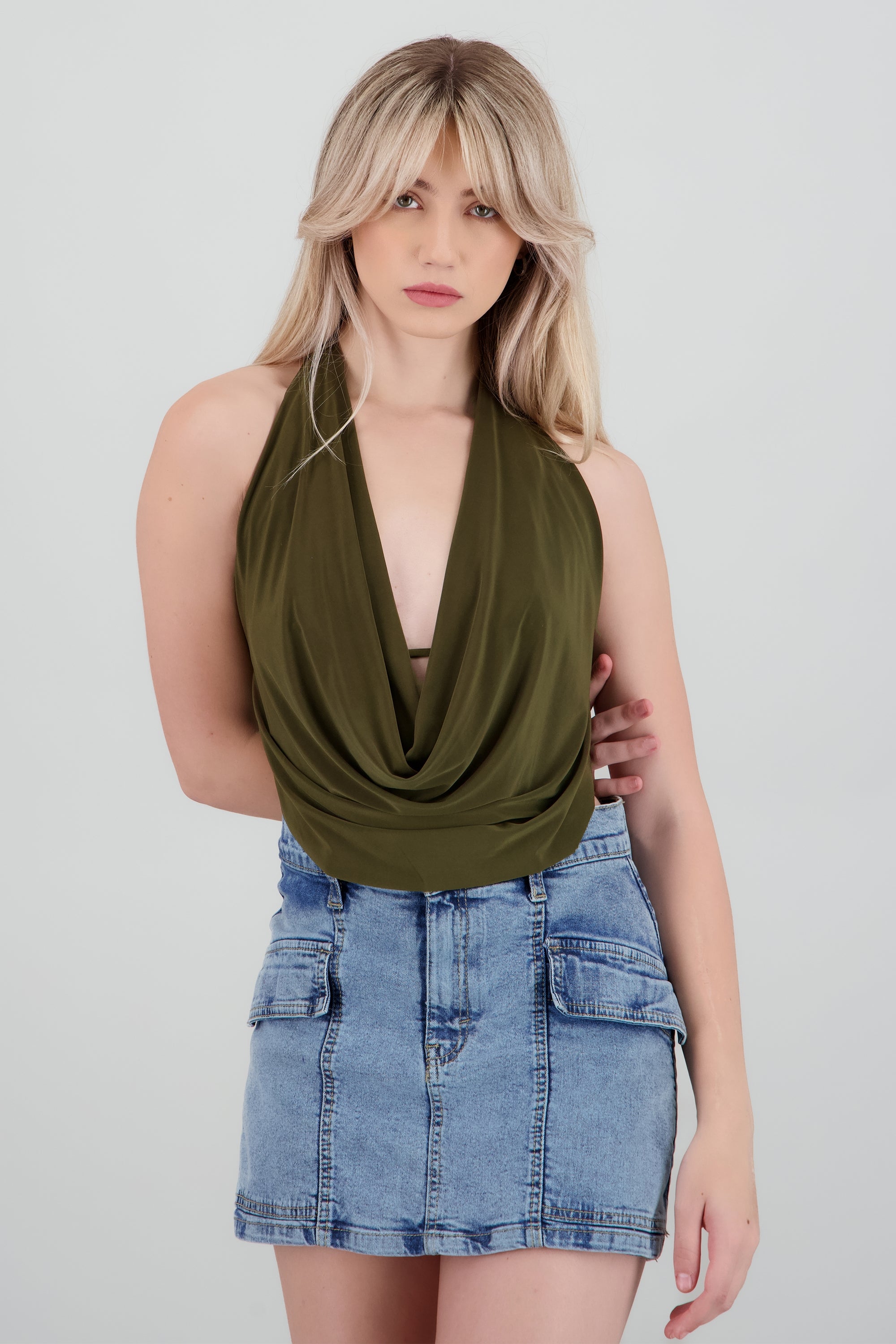 Top escote cascada OLIVO