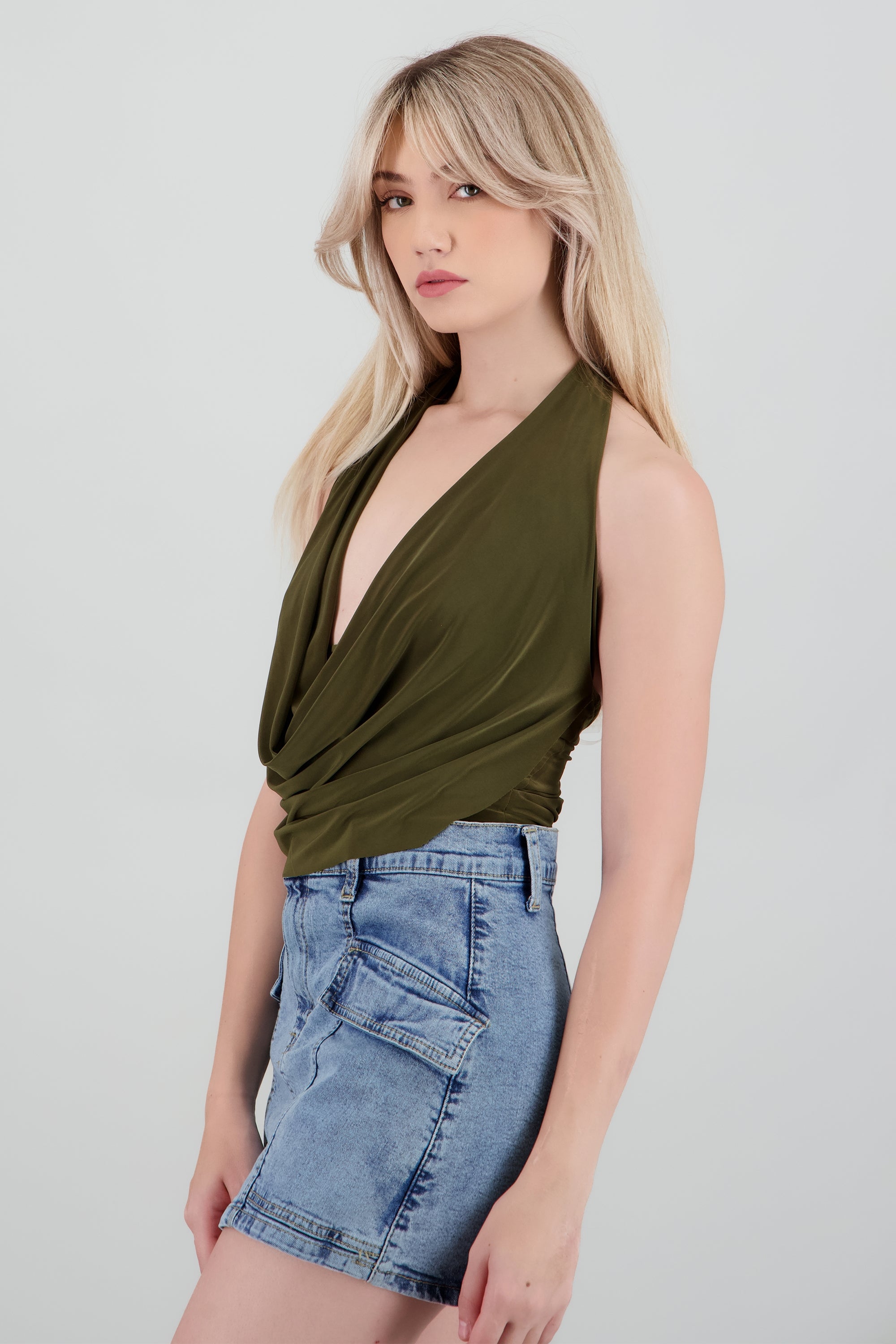 Top escote cascada OLIVO