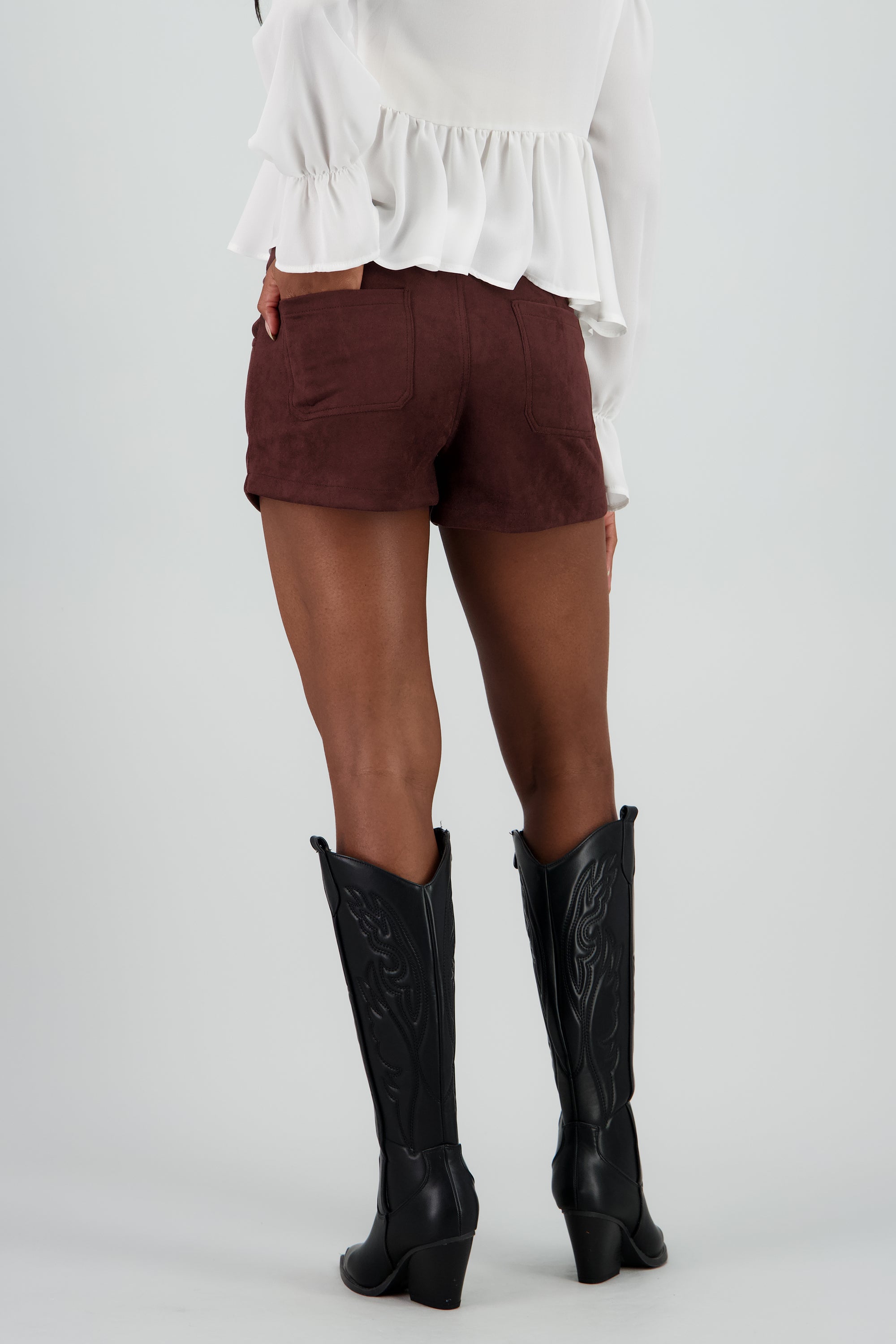 Shorts suede CHOCOLATE