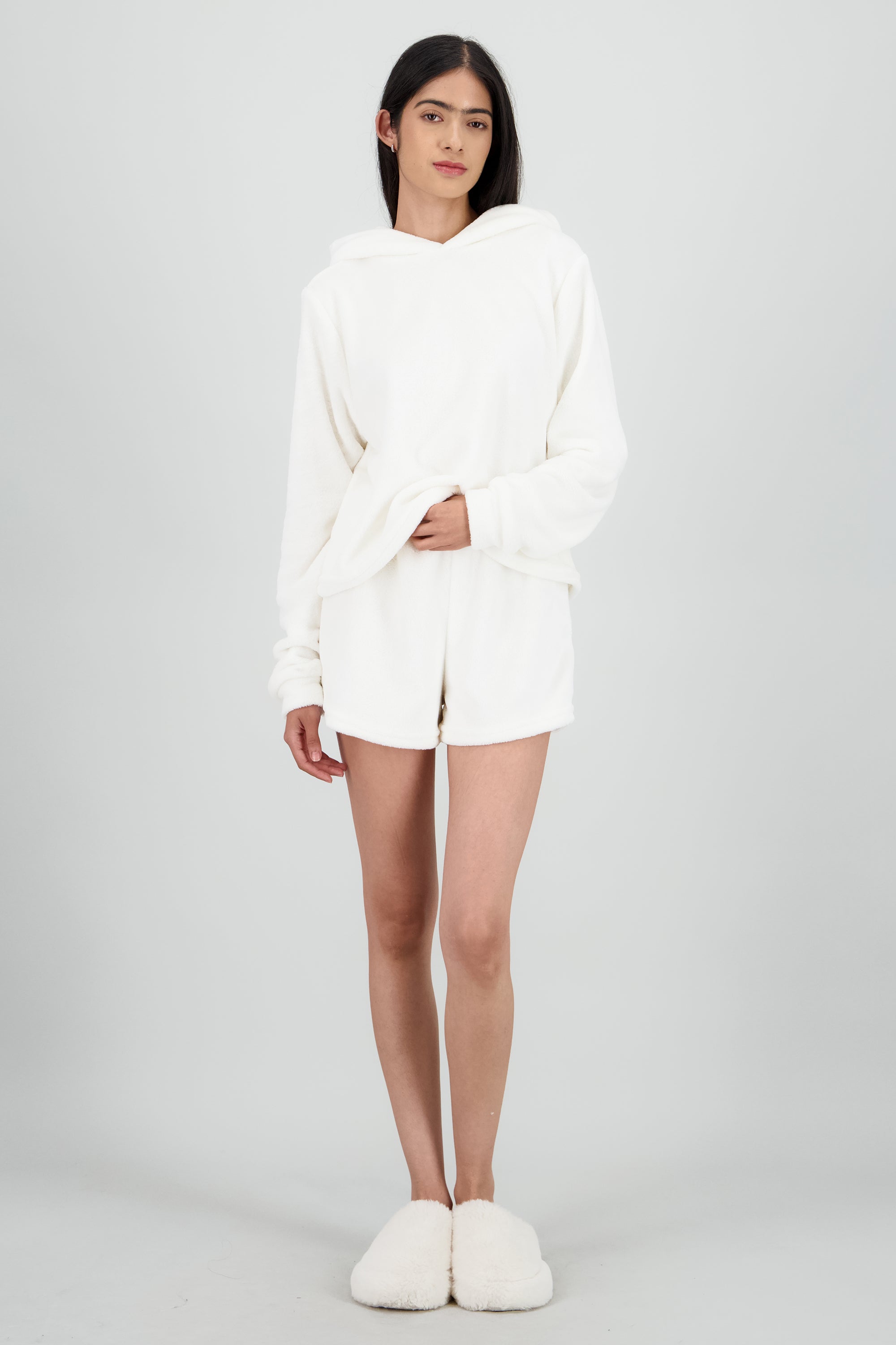 Pijama peluche orejitas HUESO