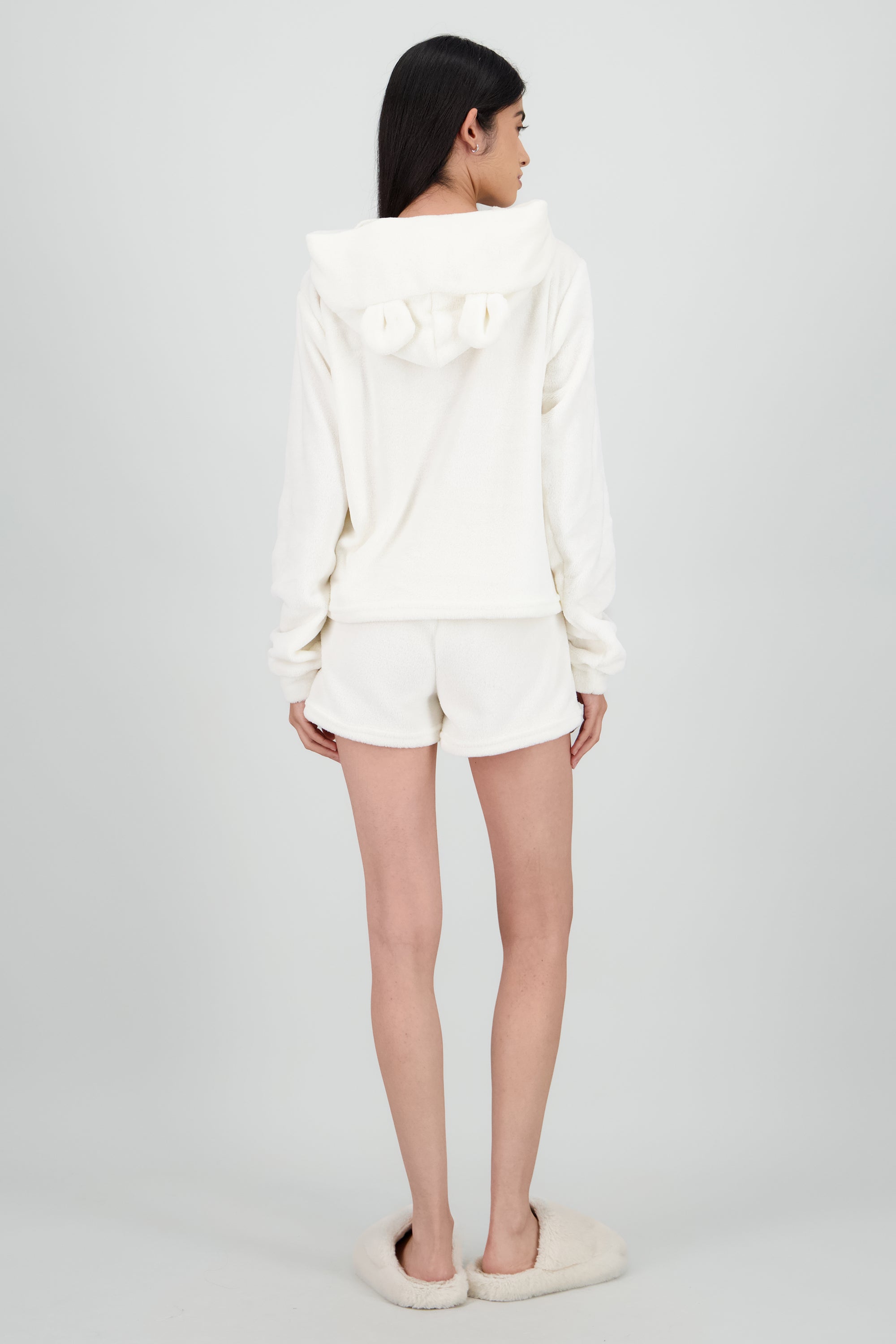 Pijama peluche orejitas HUESO