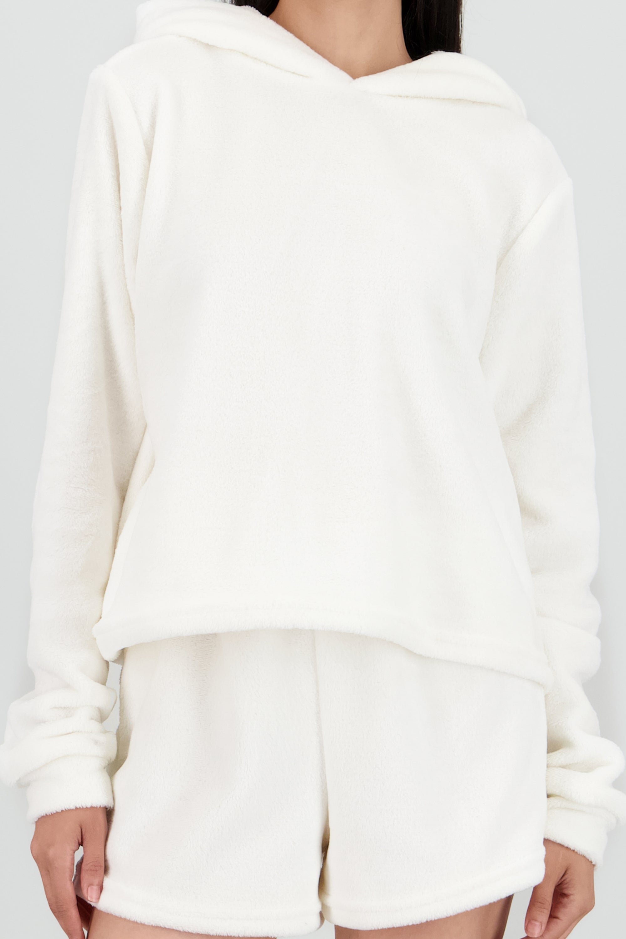 Pijama peluche orejitas HUESO