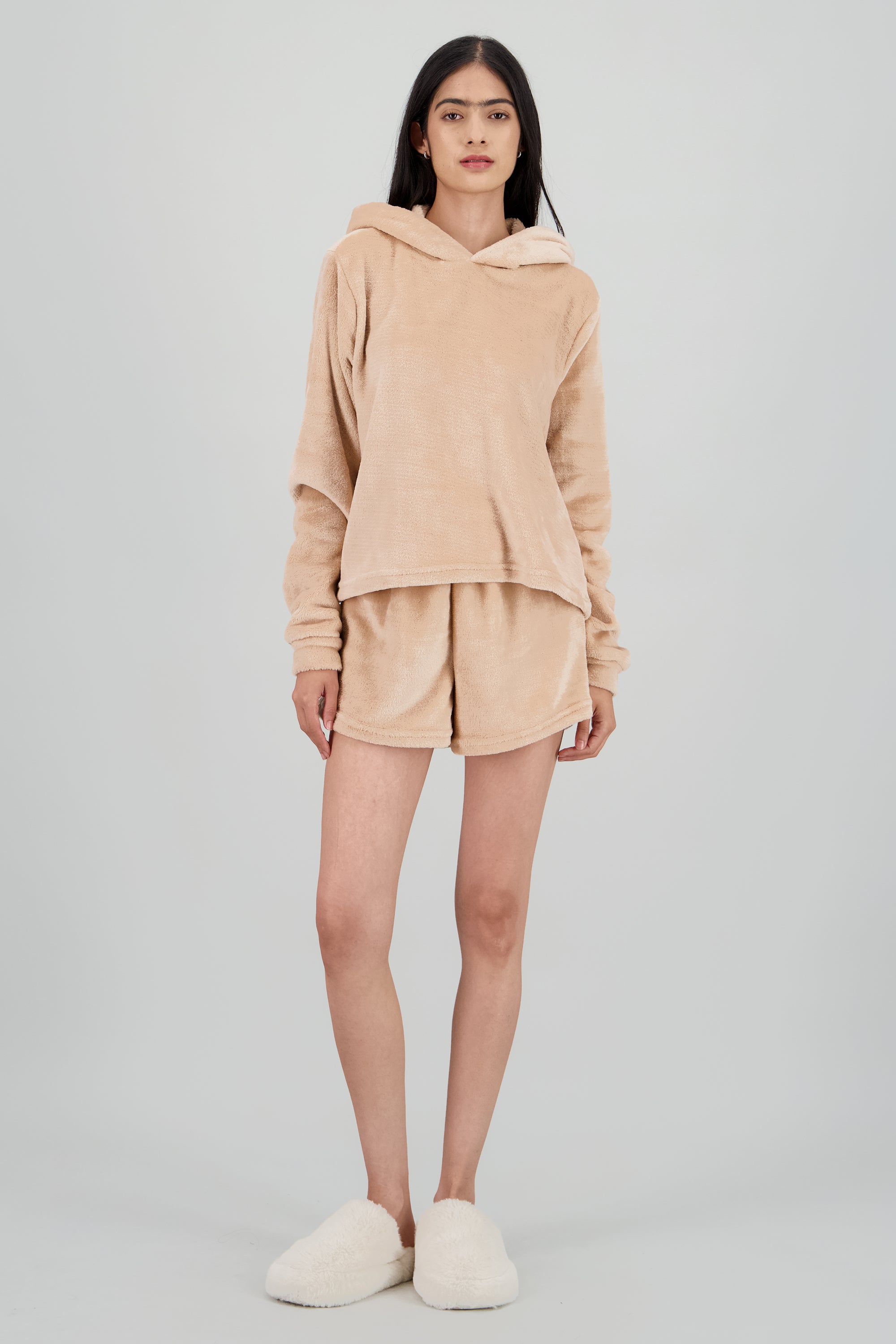 Pijama peluche orejitas CAFE