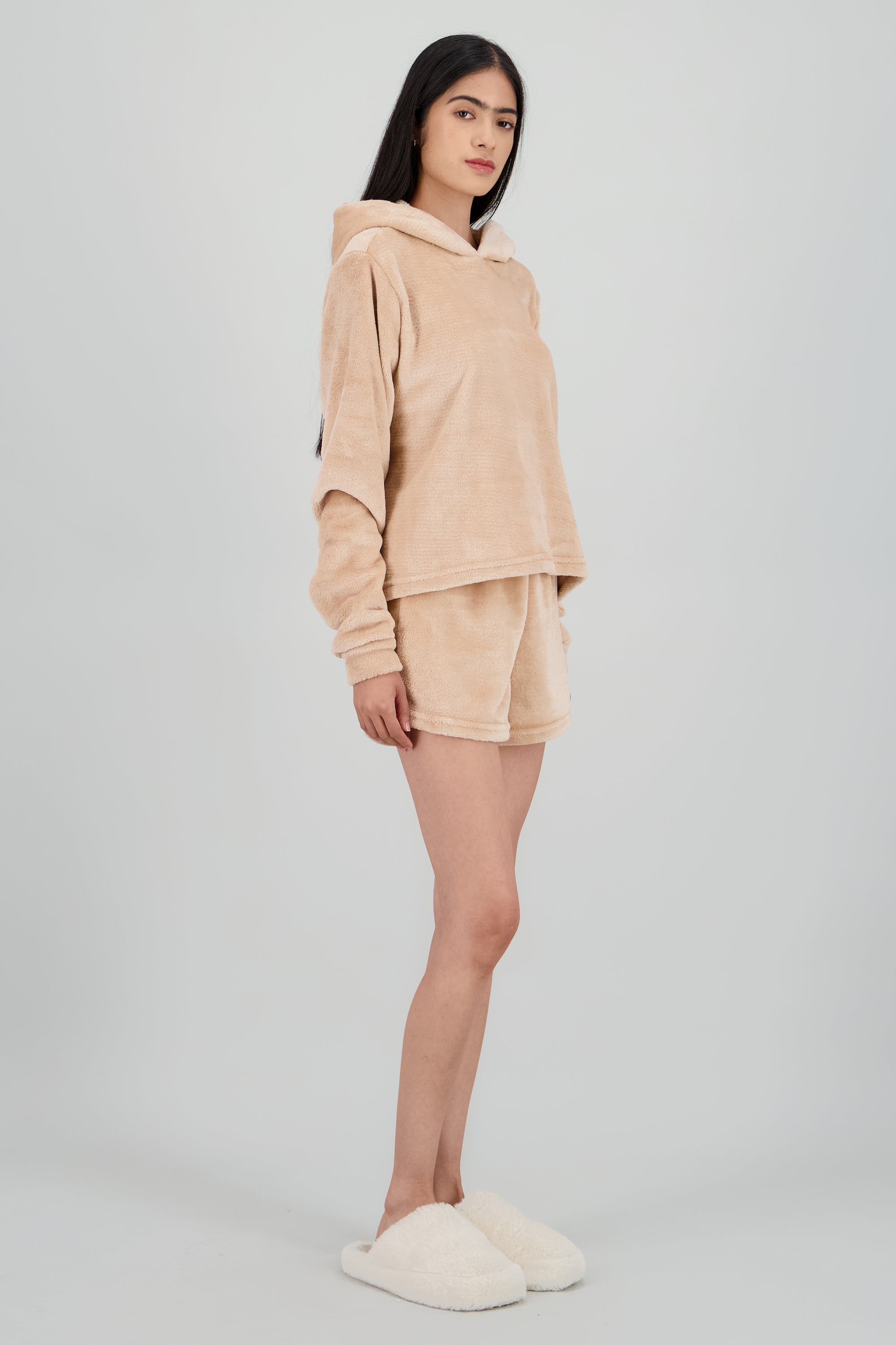 Pijama peluche orejitas CAFE