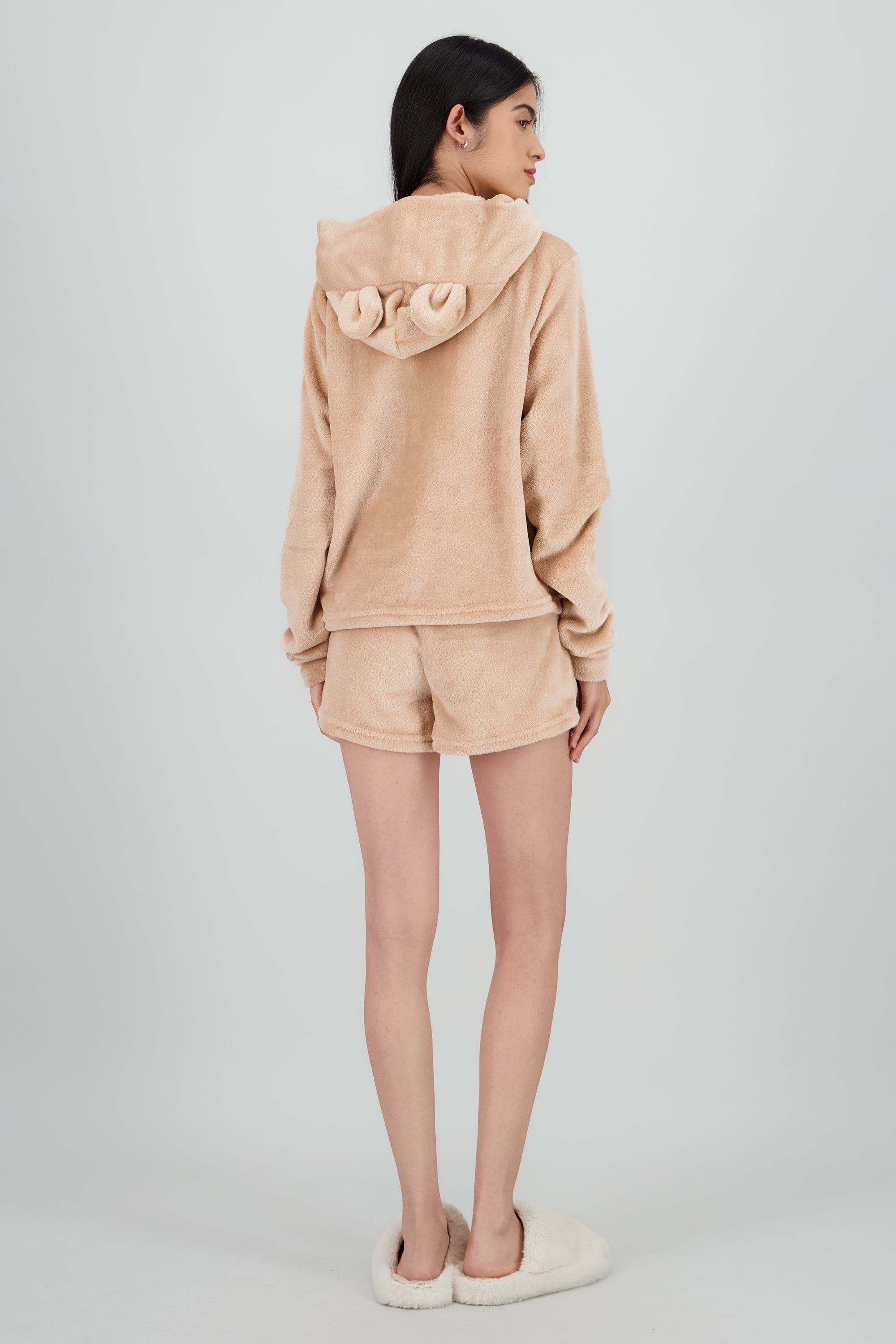 Pijama peluche orejitas CAFE