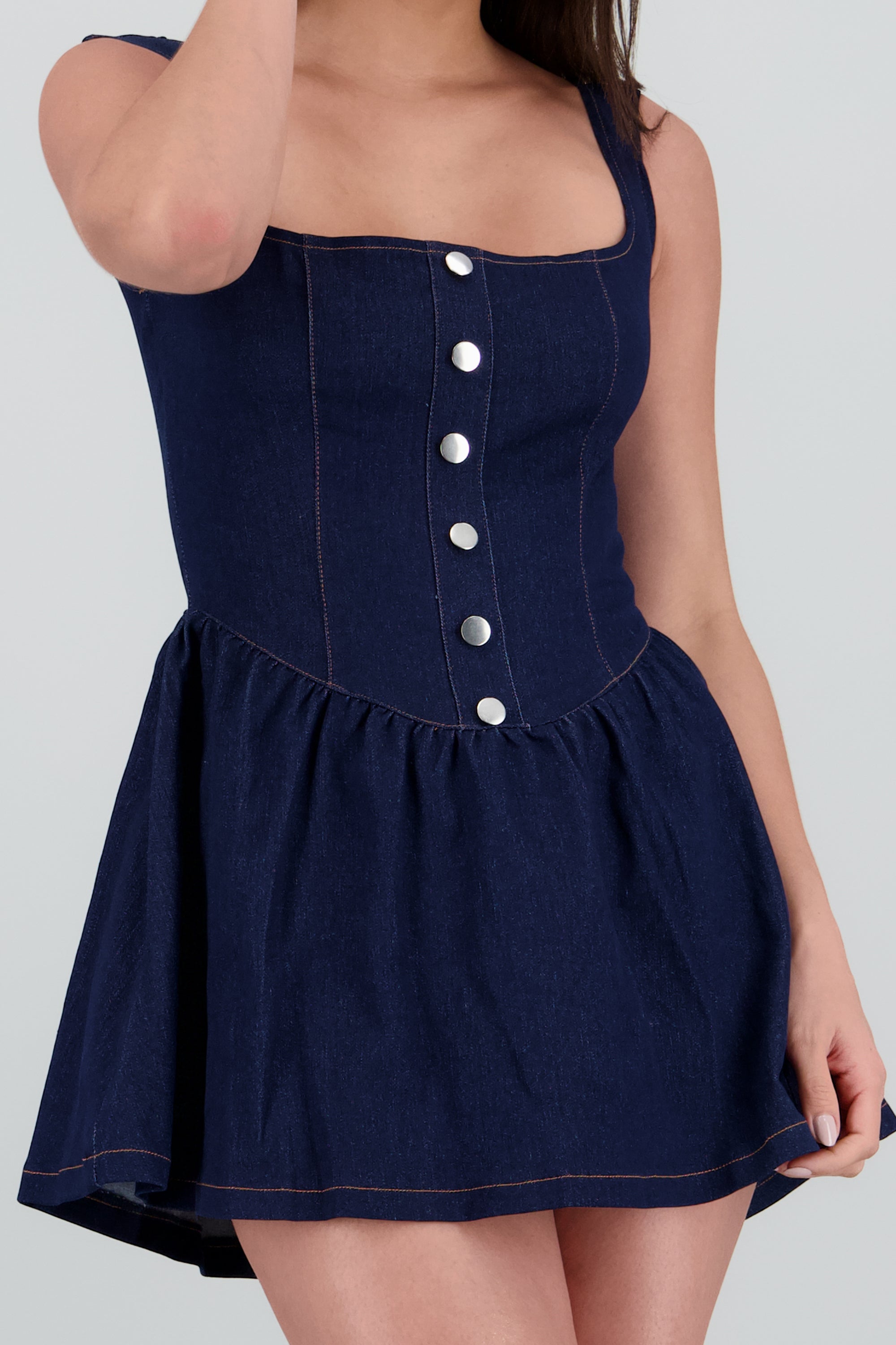 Vestido denim botones DARK WASH