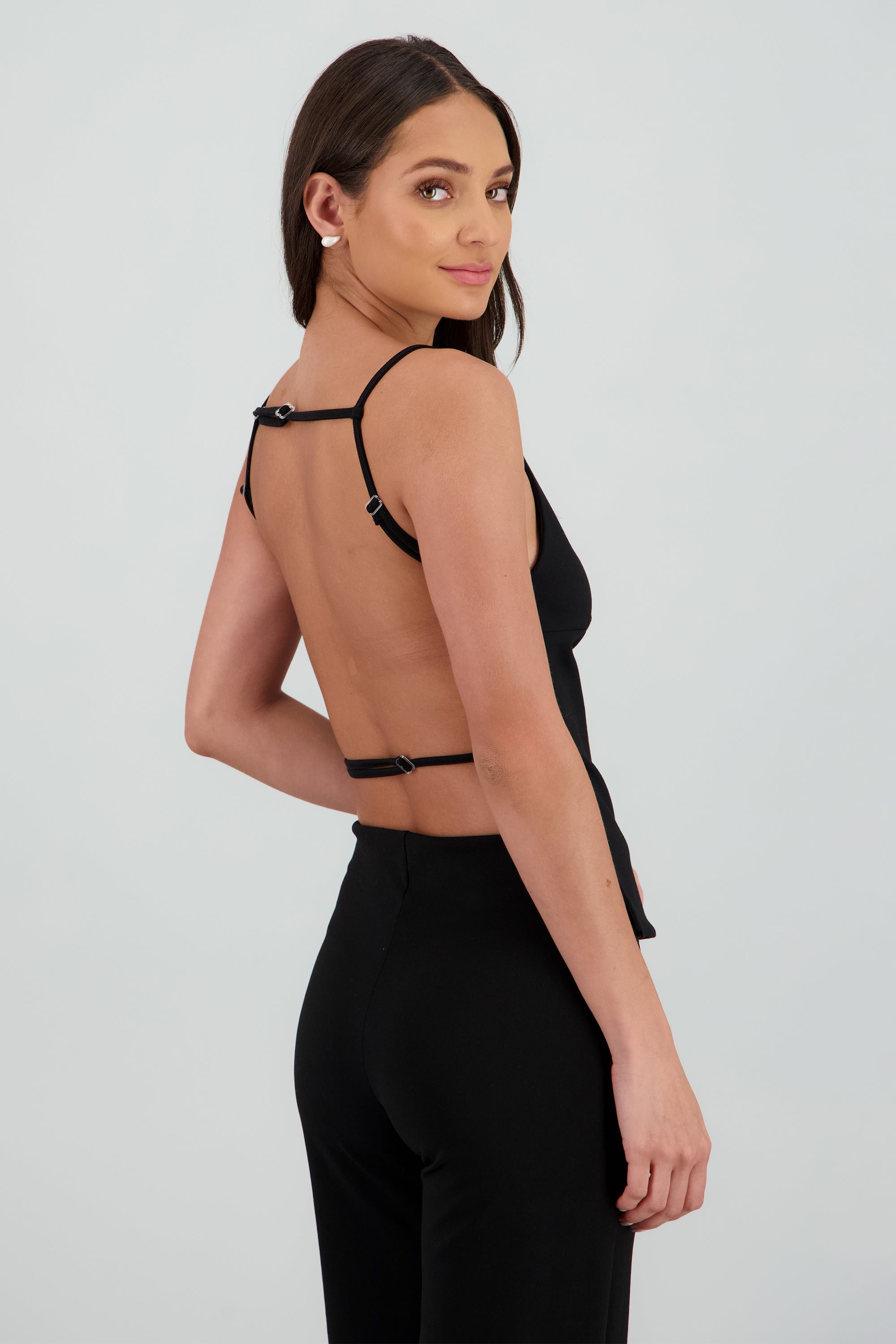 Top tirantes escote en espalda NEGRO
