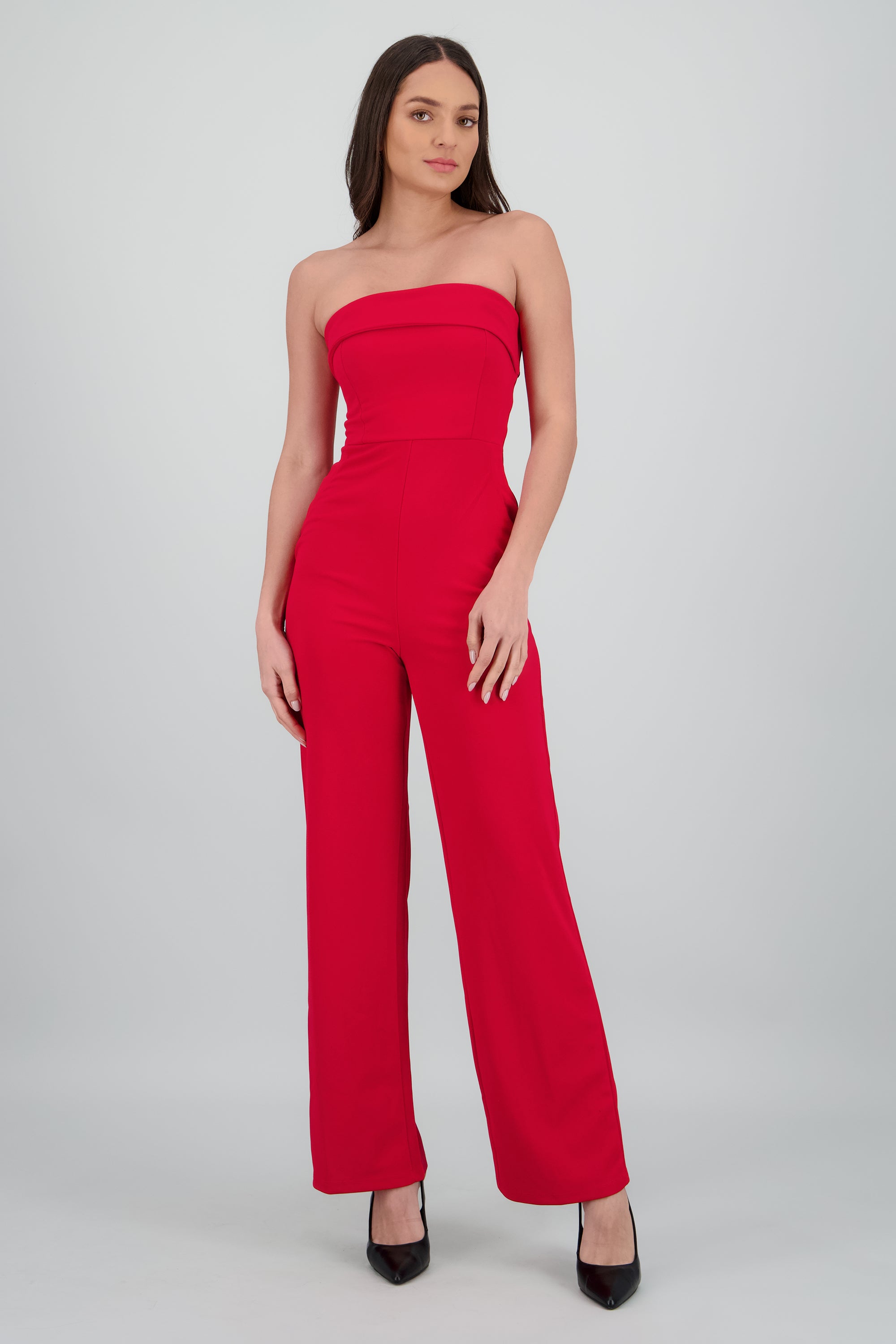 Jumpsuit strapless liso ROJO