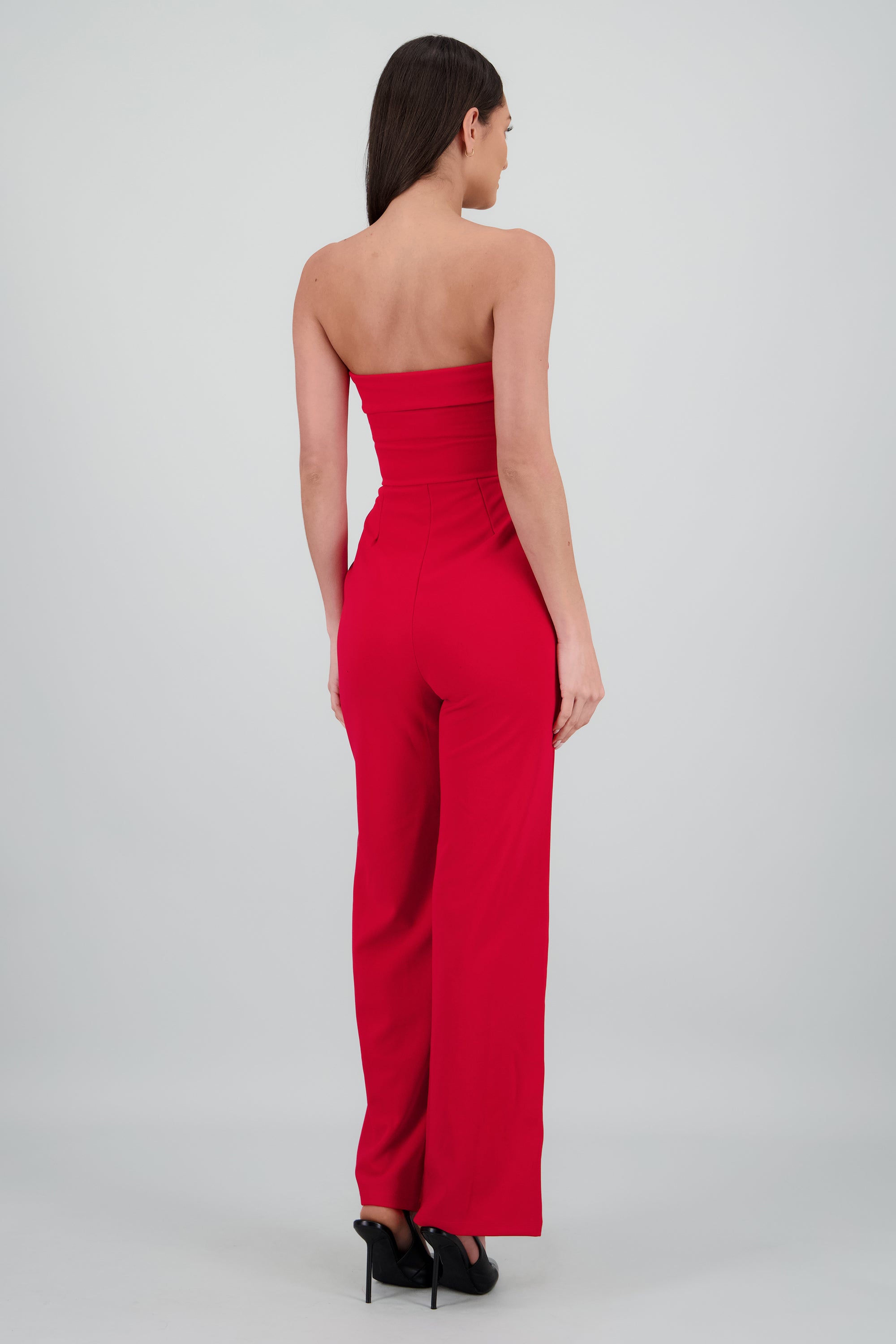 Jumpsuit strapless liso ROJO