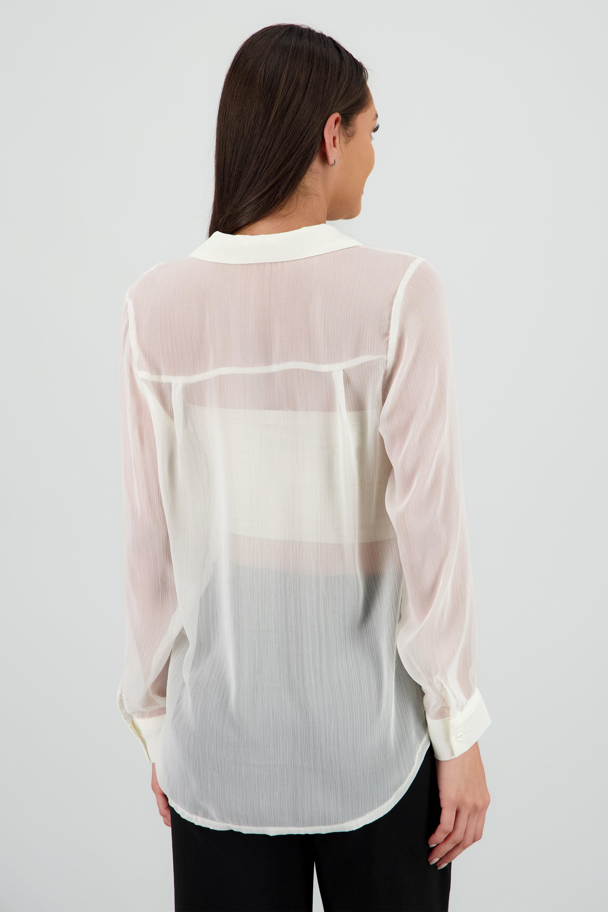 Camisa con transparencia oversized BLANCO