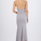 Vestido maxi halter escote columpio