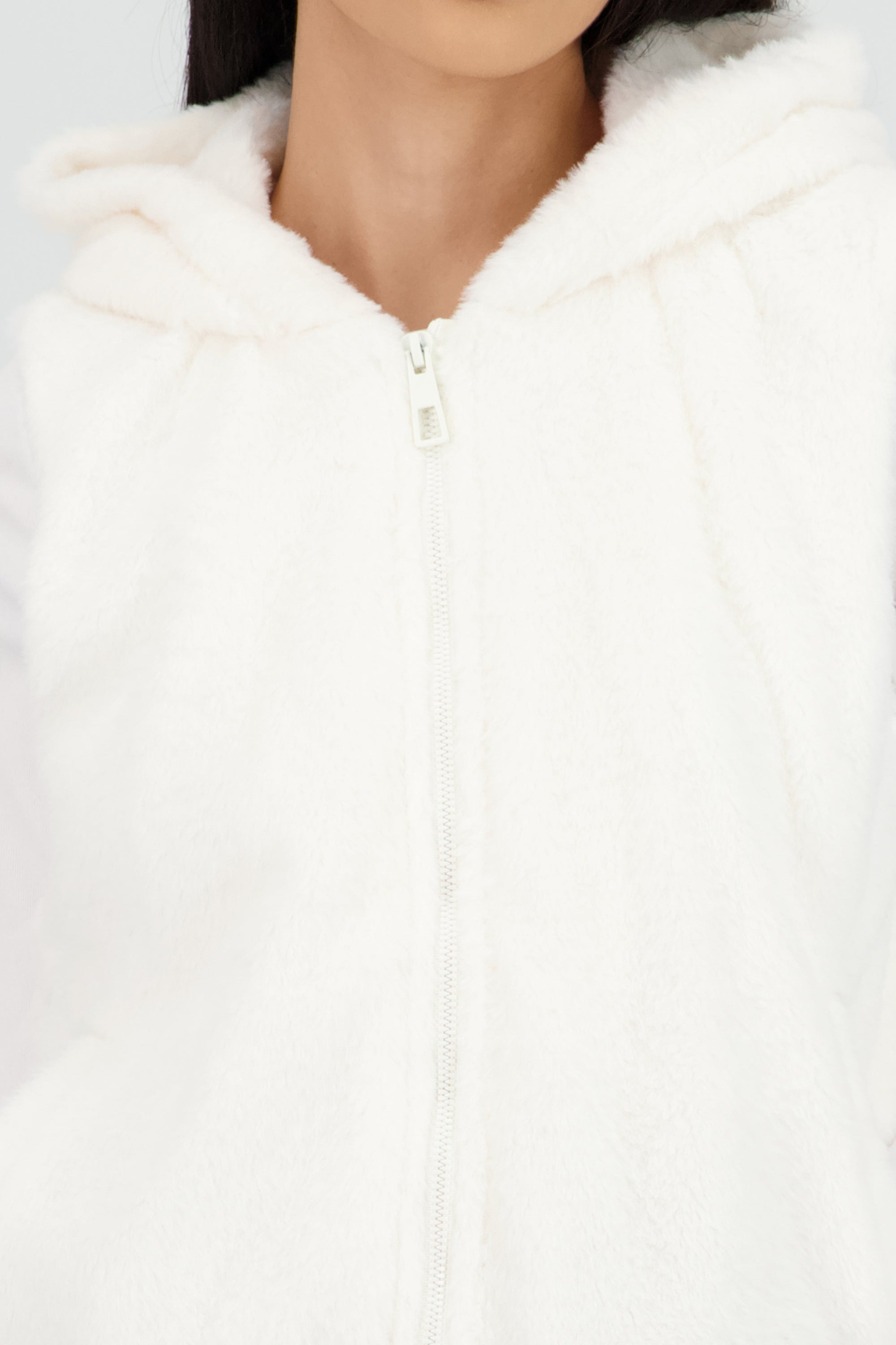 Chaleco afelpado con gorro HUESO