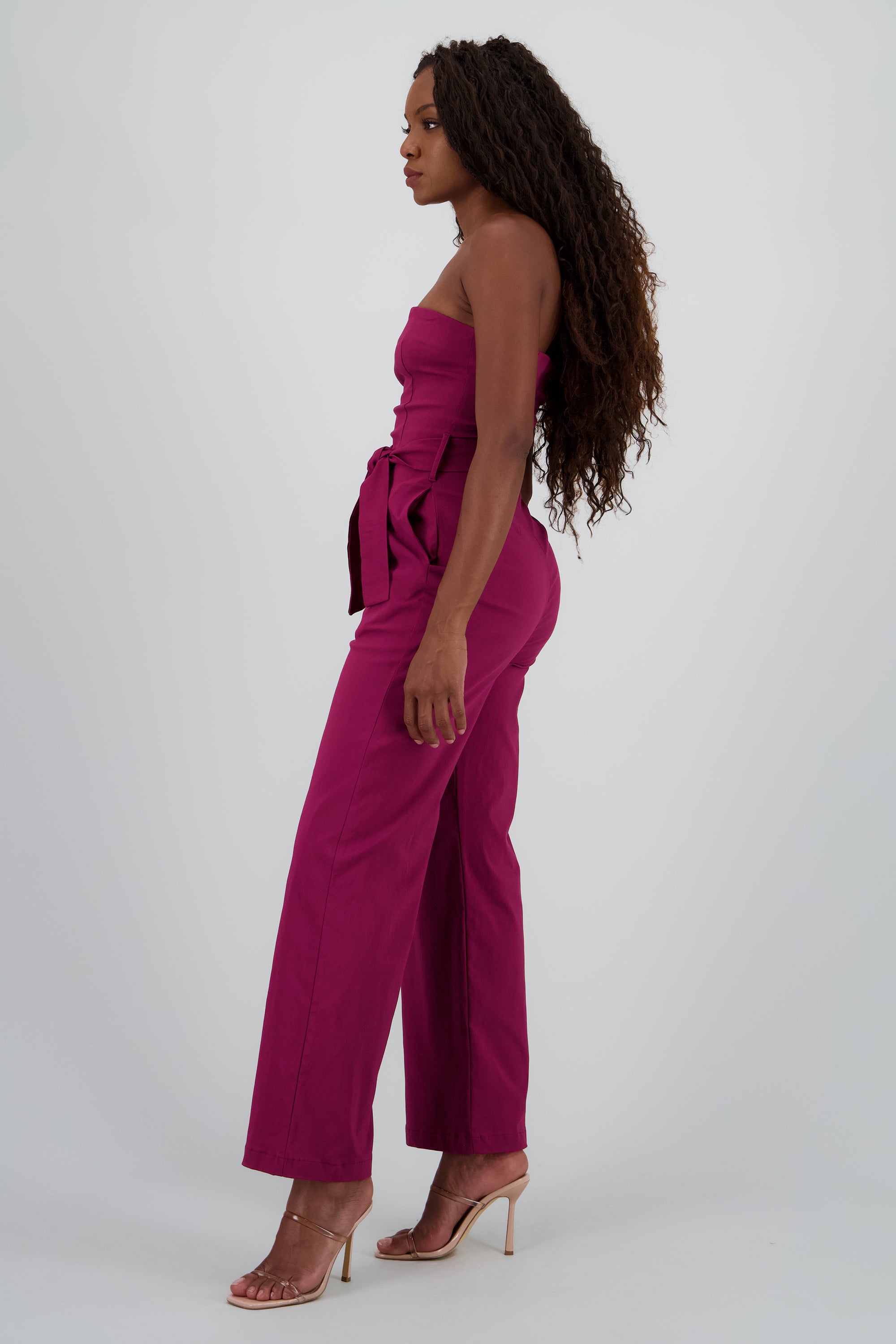 Jumpsuit strapless detalle cinturon VINO