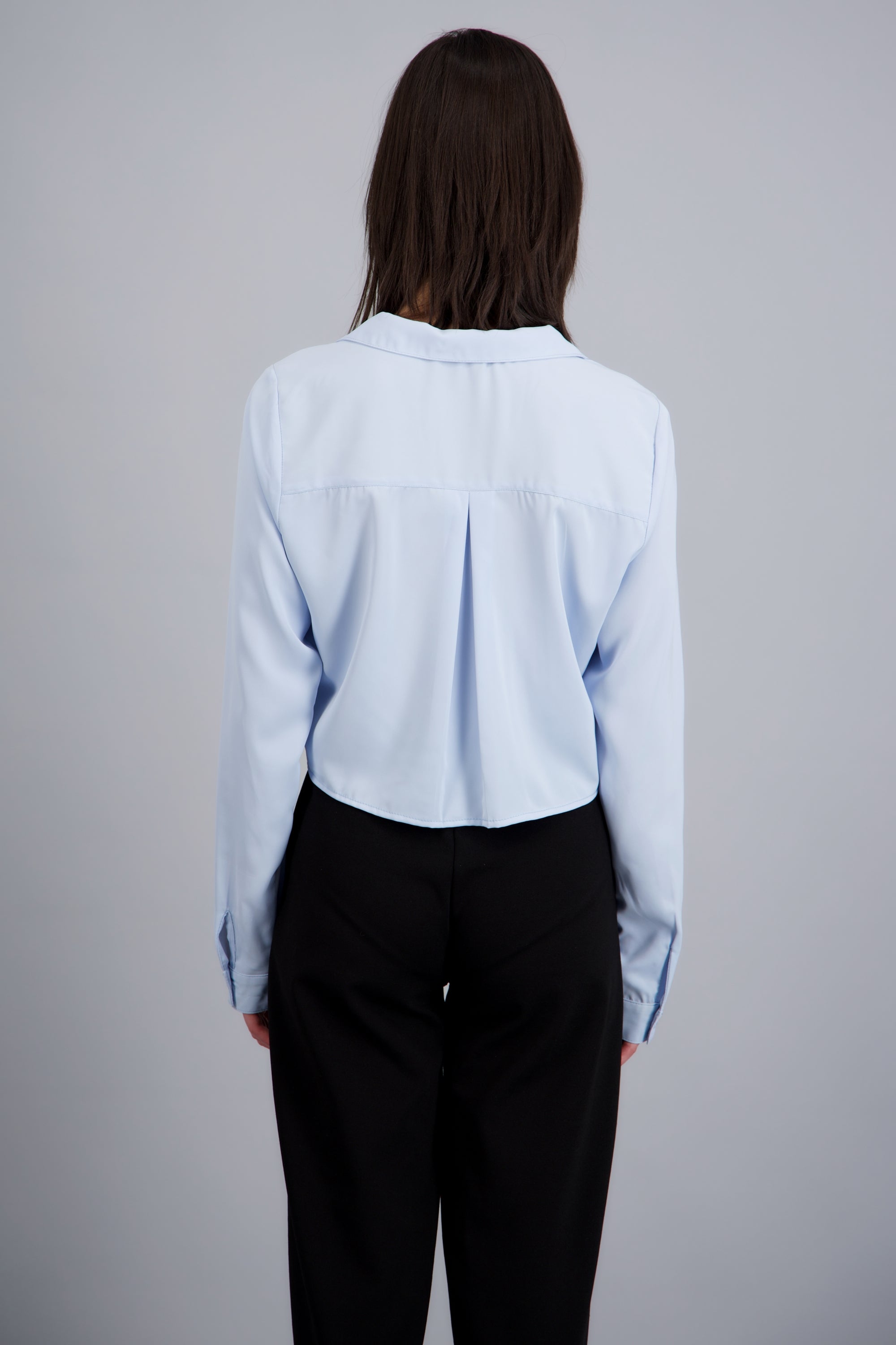 Camisa lisa manga larga AZUL PASTEL