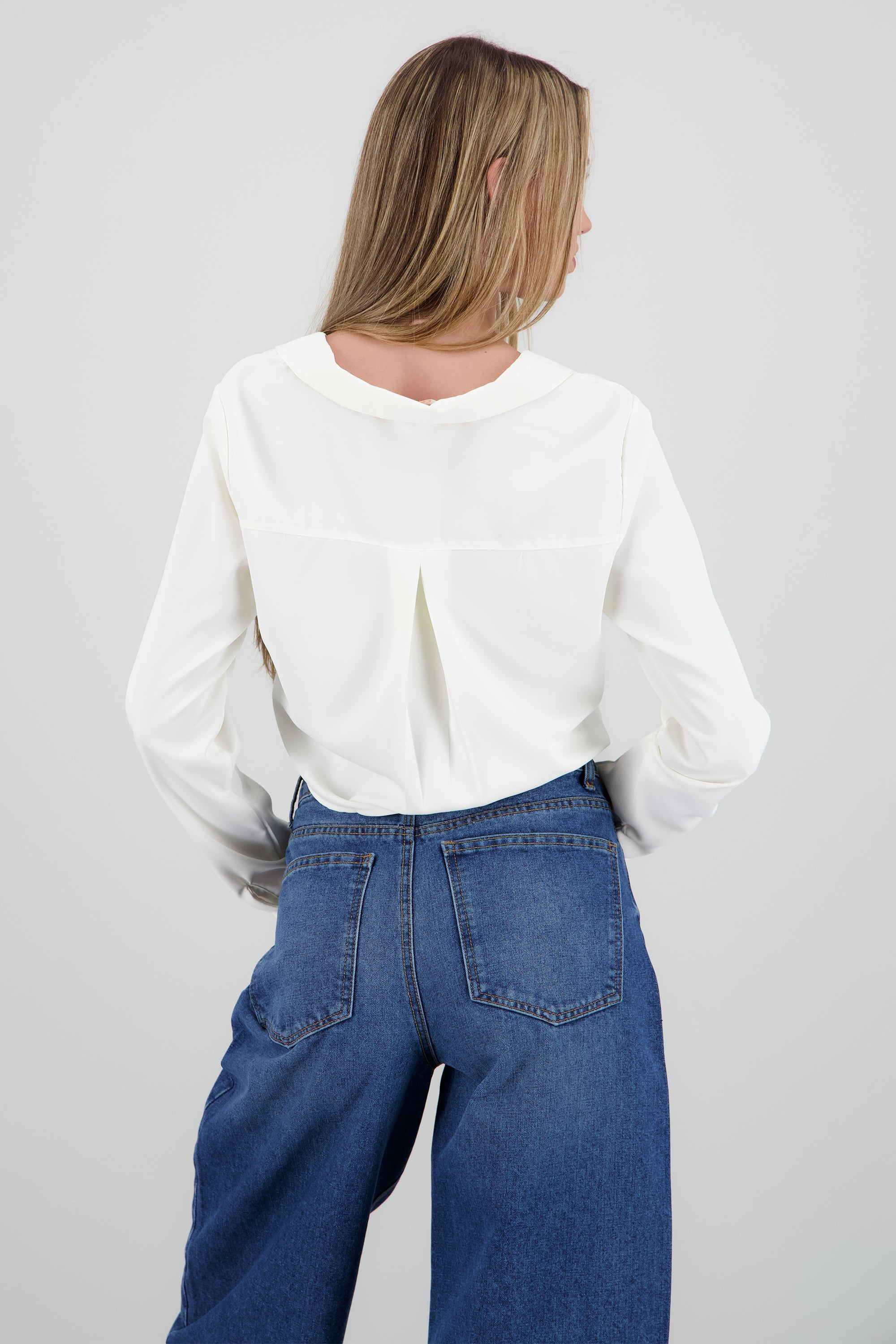 Camisa lisa manga larga HUESO