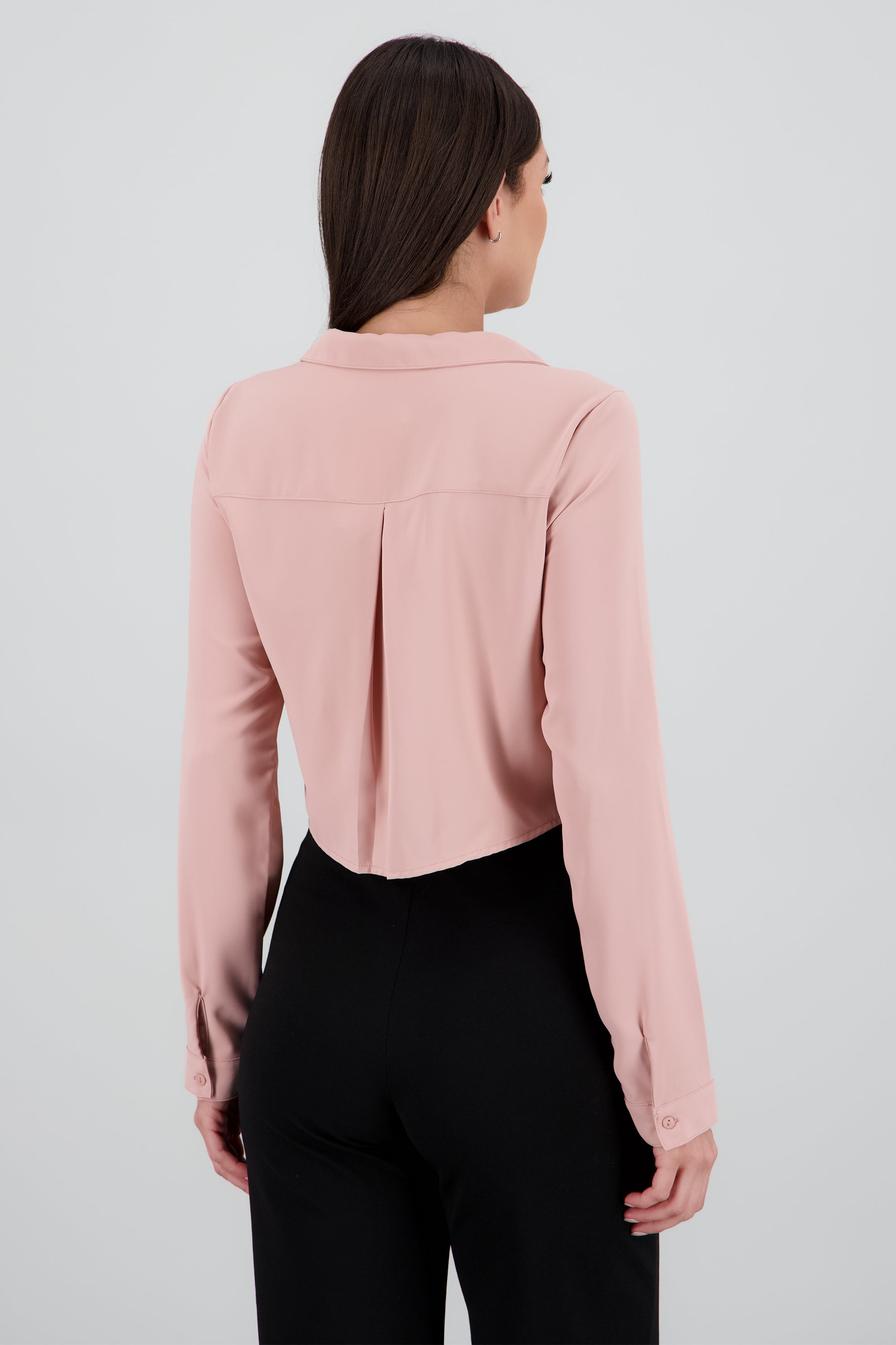 Camisa lisa manga larga PALO DE ROSA