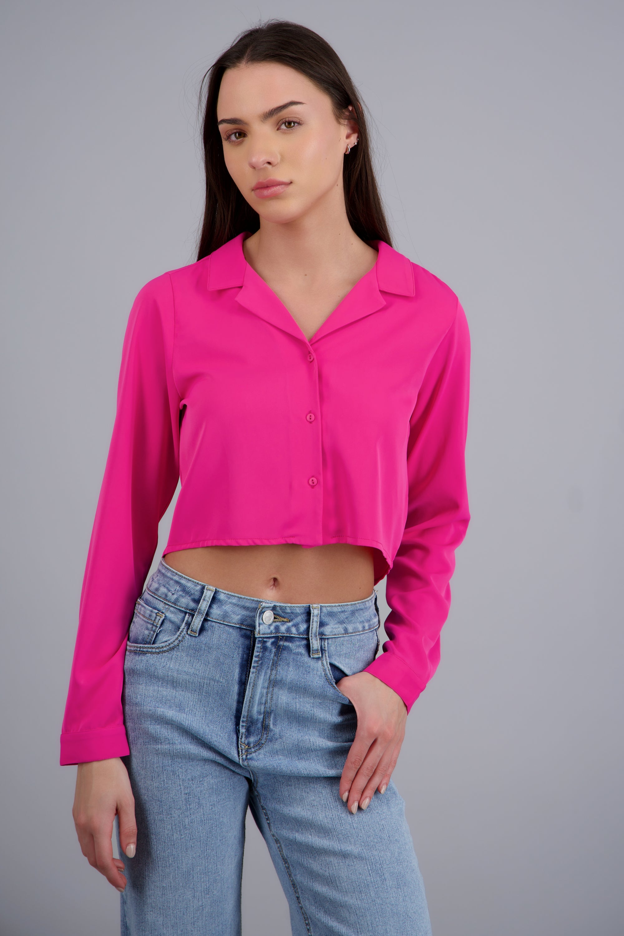 Camisa lisa manga larga FIUSHA