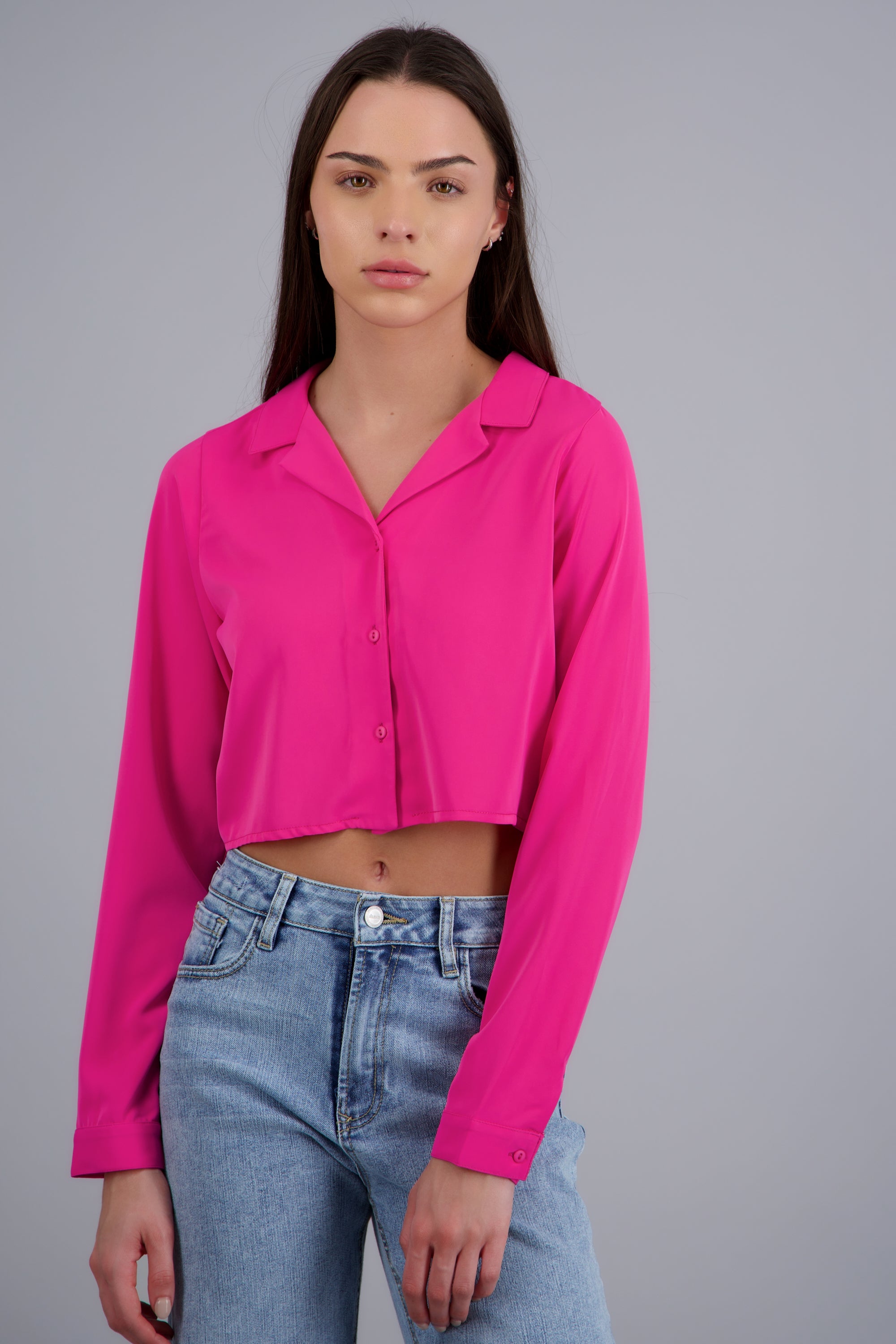 Camisa lisa manga larga FIUSHA