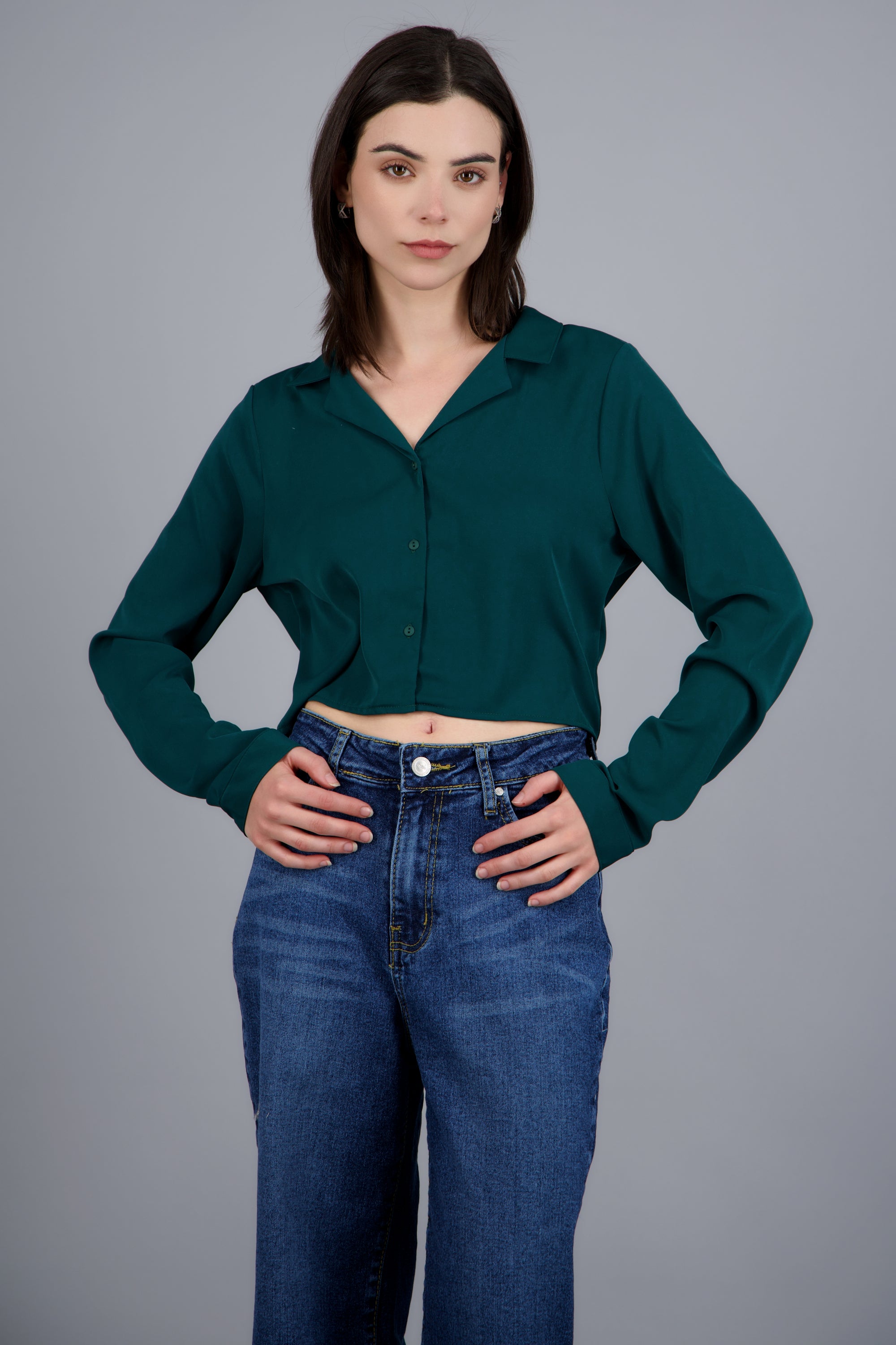 Camisa lisa manga larga JADE