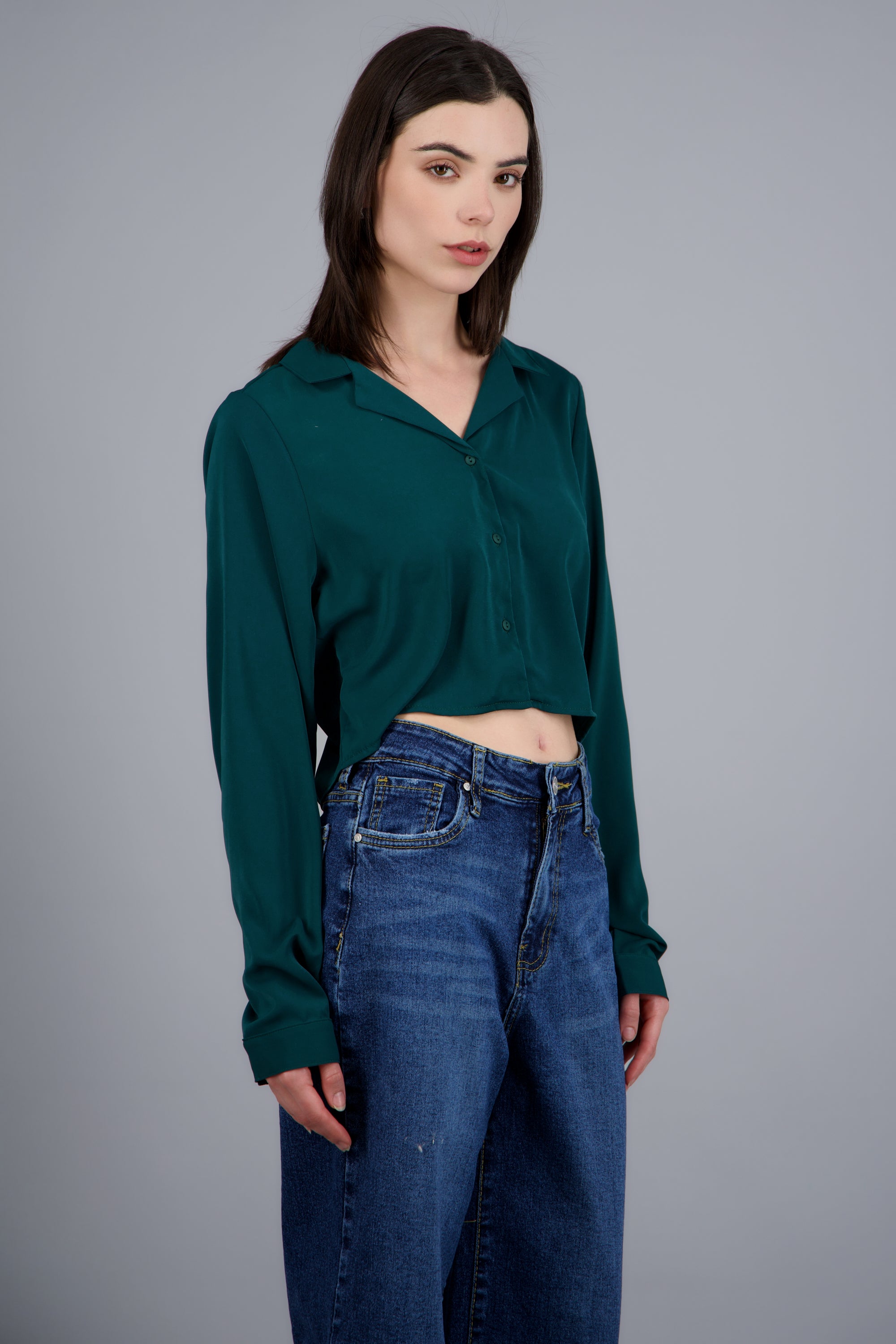 Camisa lisa manga larga JADE