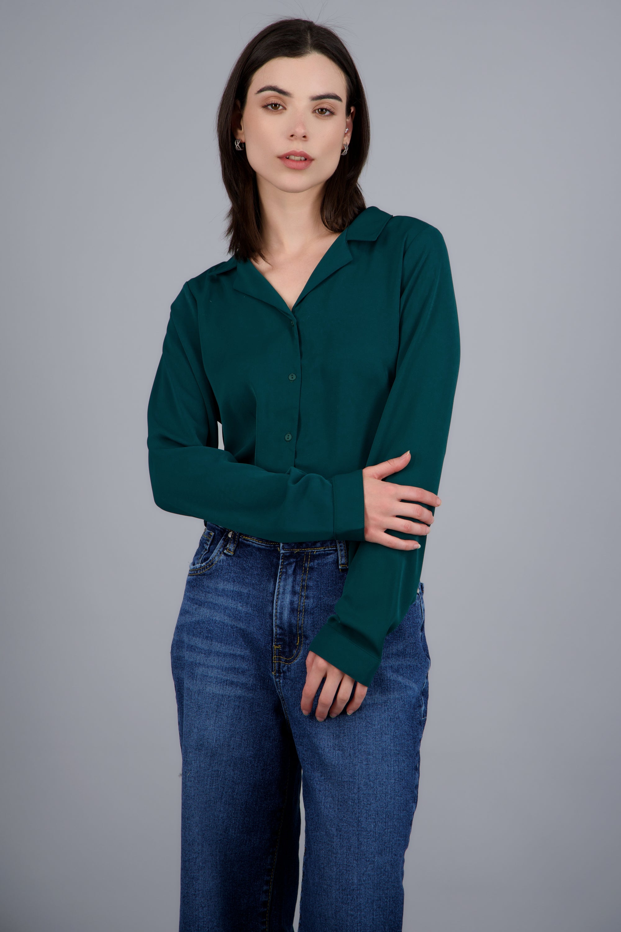 Camisa lisa manga larga JADE