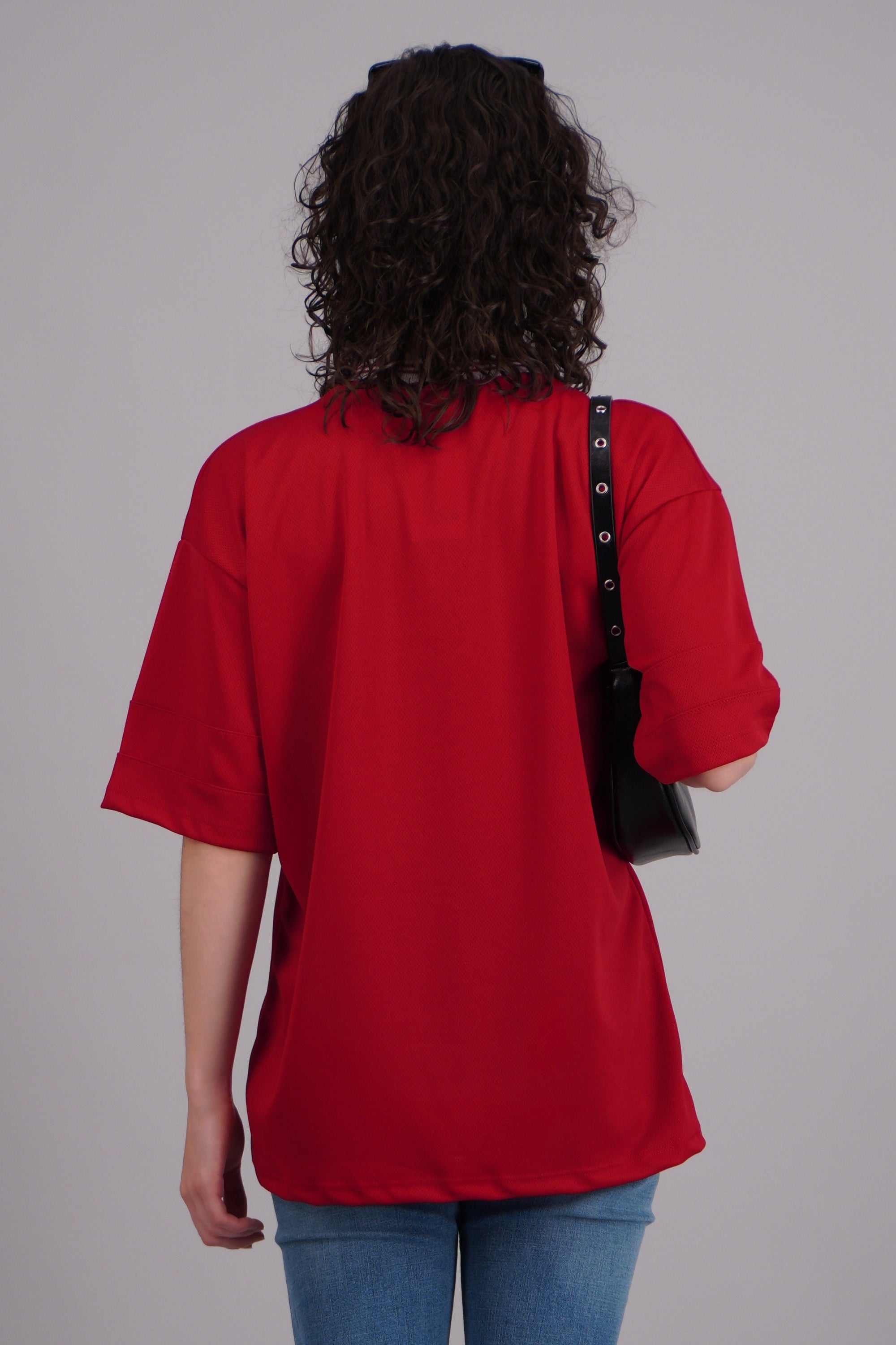 Playera oversized estampado numero ROJO TOMATE
