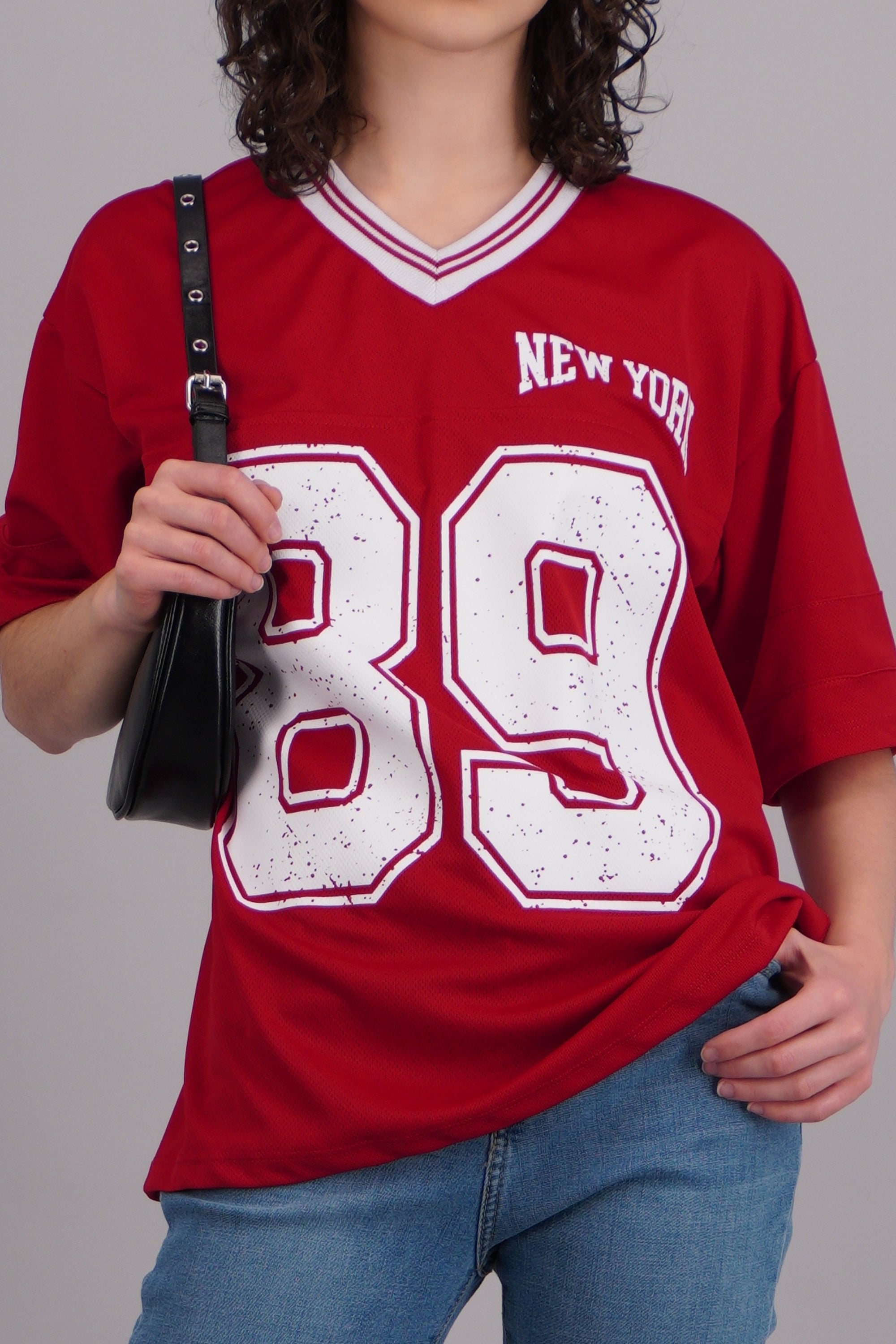 Playera oversized estampado numero ROJO TOMATE