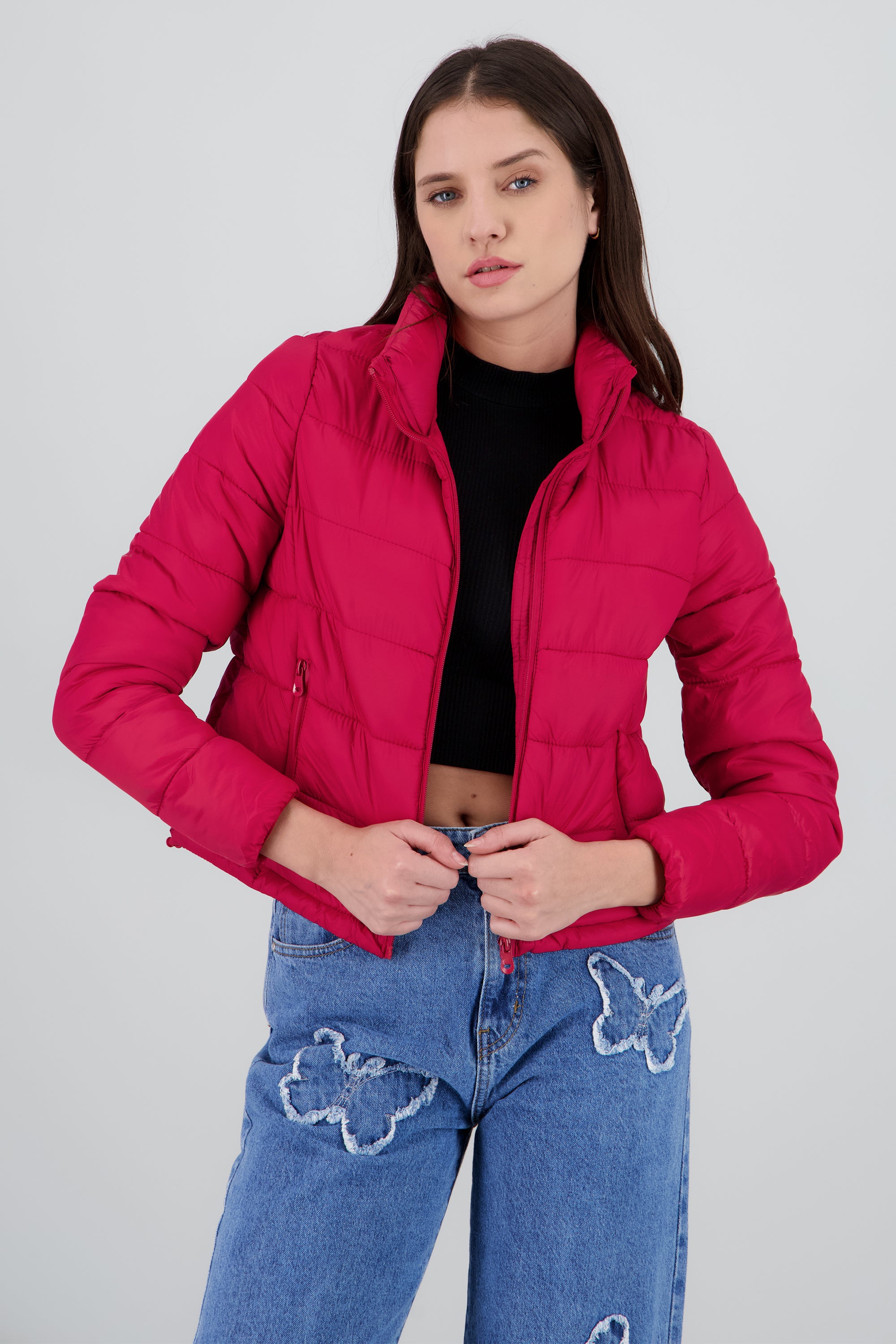 Chamarra capitonada lisa ROJO