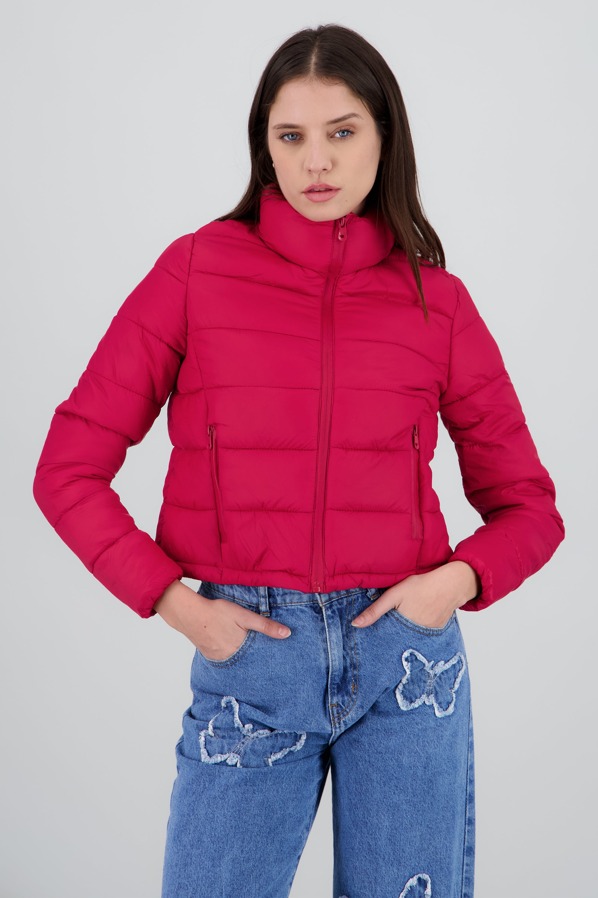 Chamarra capitonada lisa ROJO