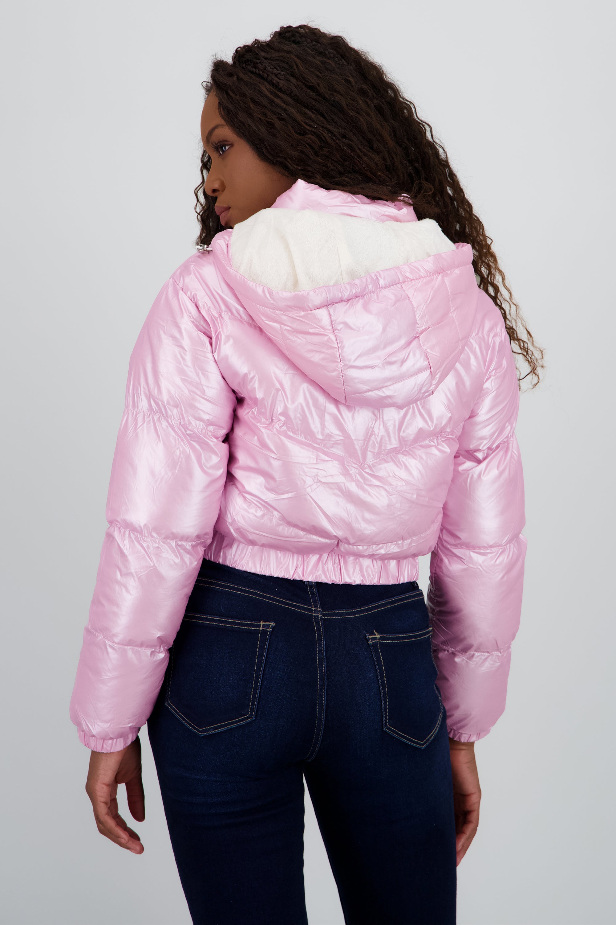 Chamarra puffer con bolsas ROSA