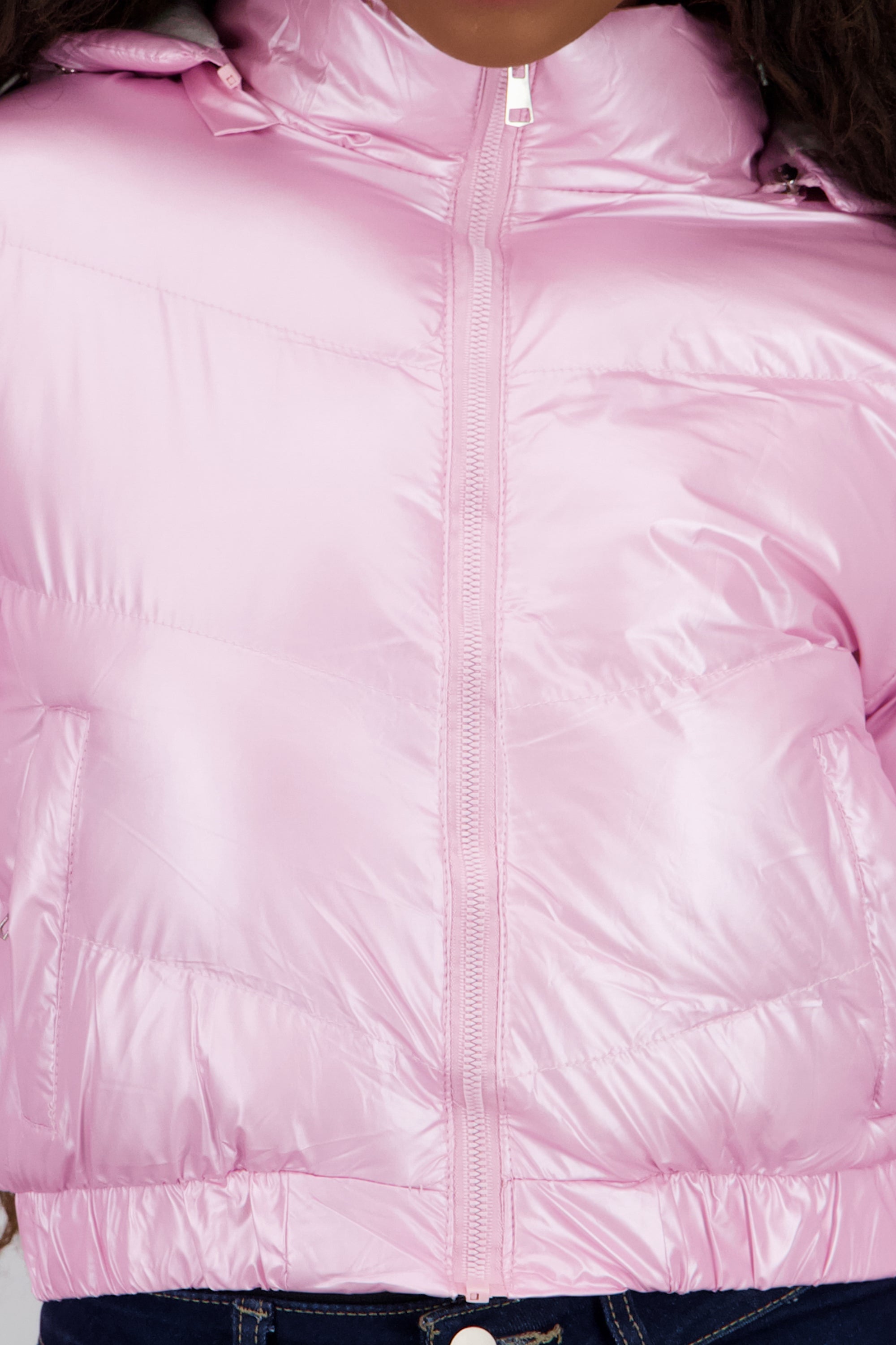 Chamarra puffer con bolsas ROSA