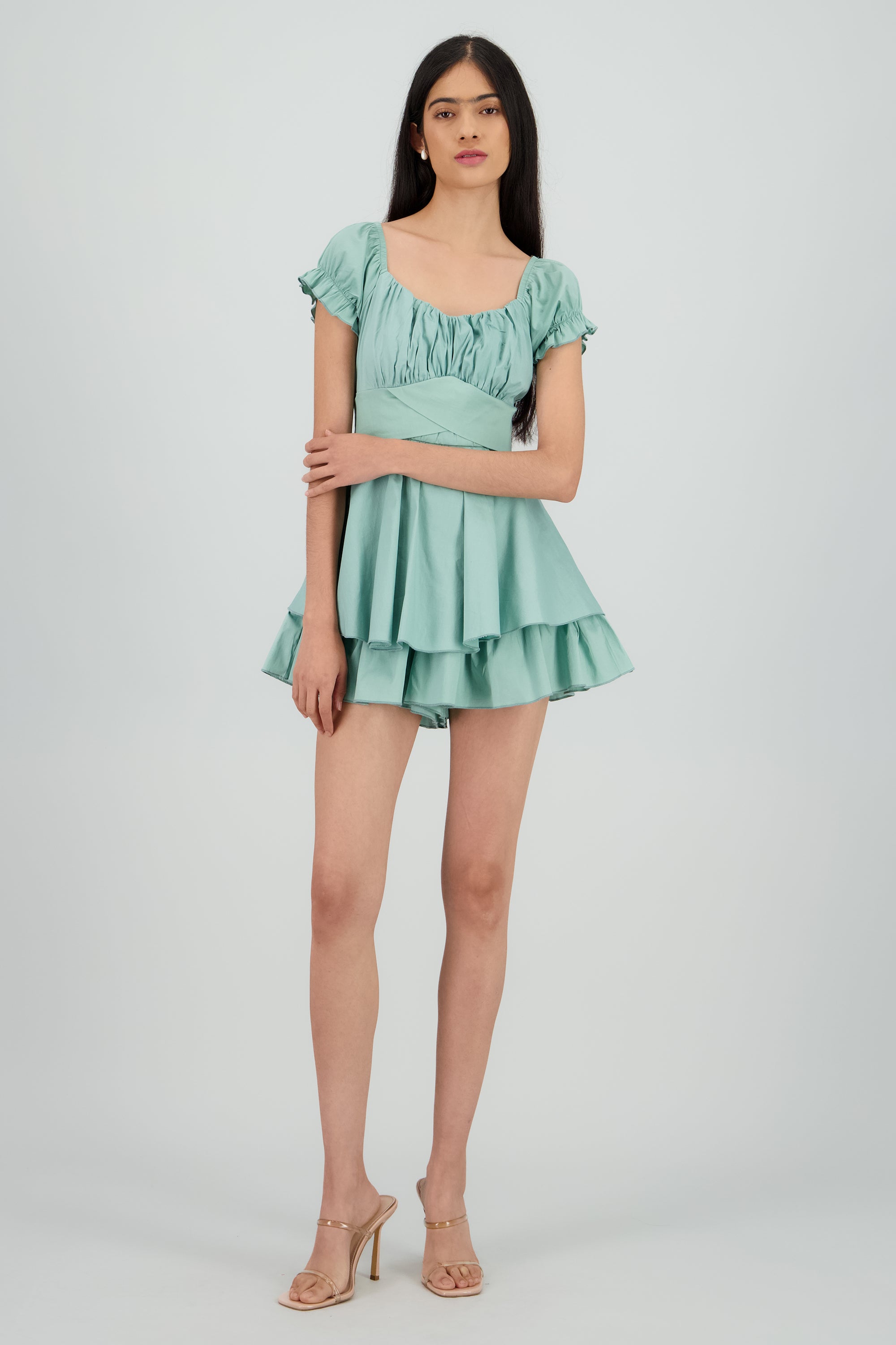 Vestido olanes manga corta SAGE