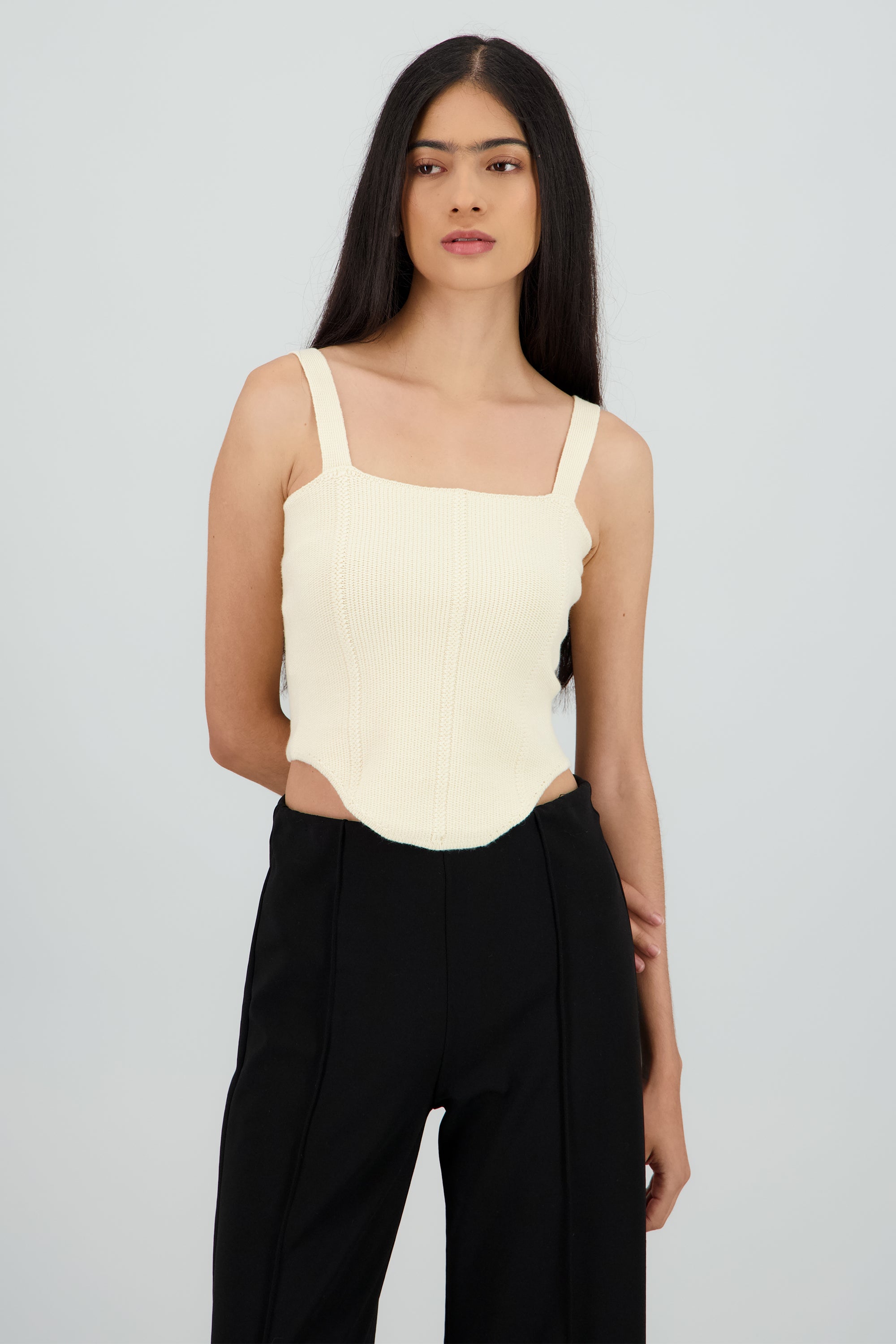 Corset tejido liston espalda CREMA