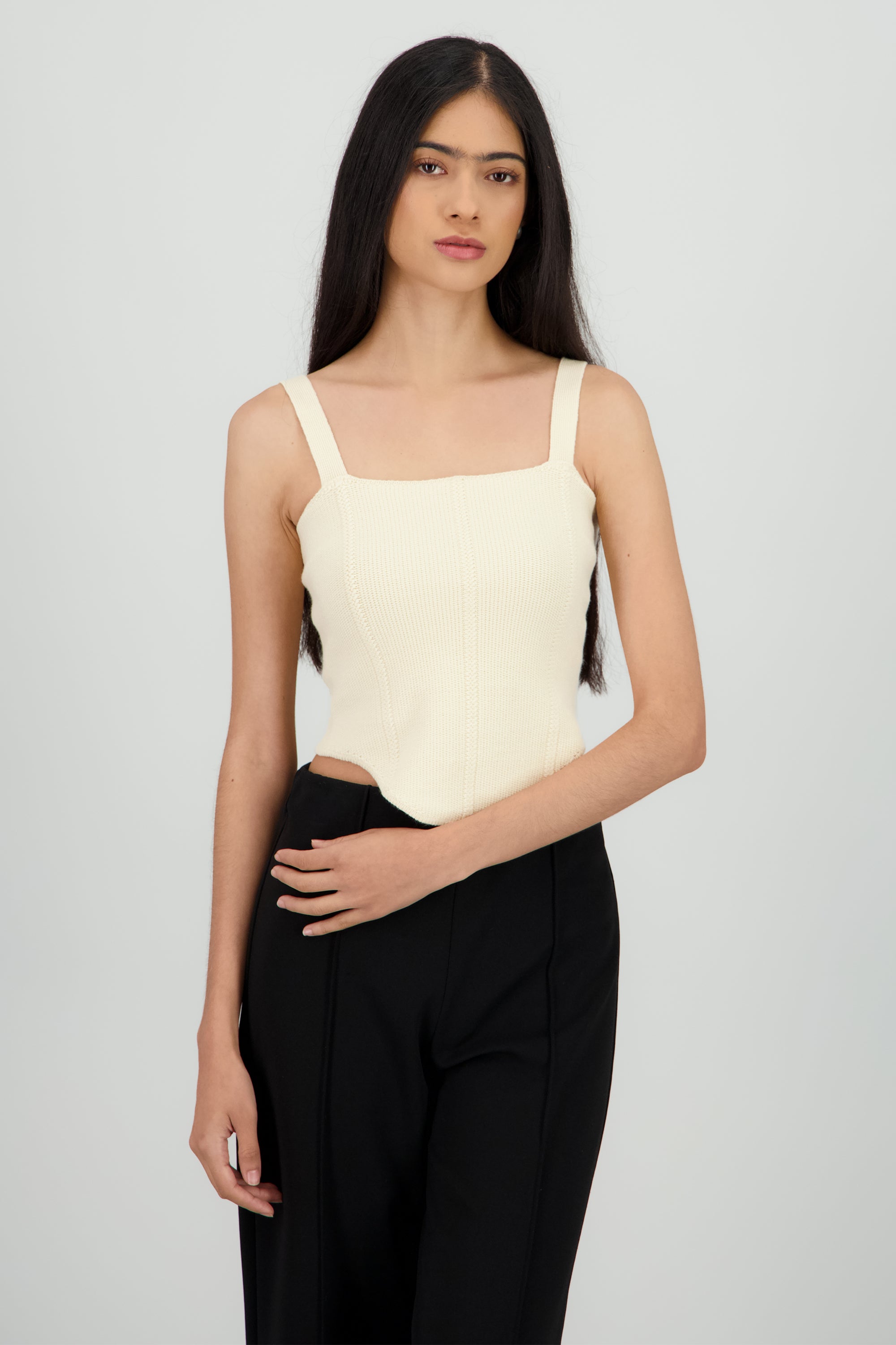 Corset tejido liston espalda CREMA