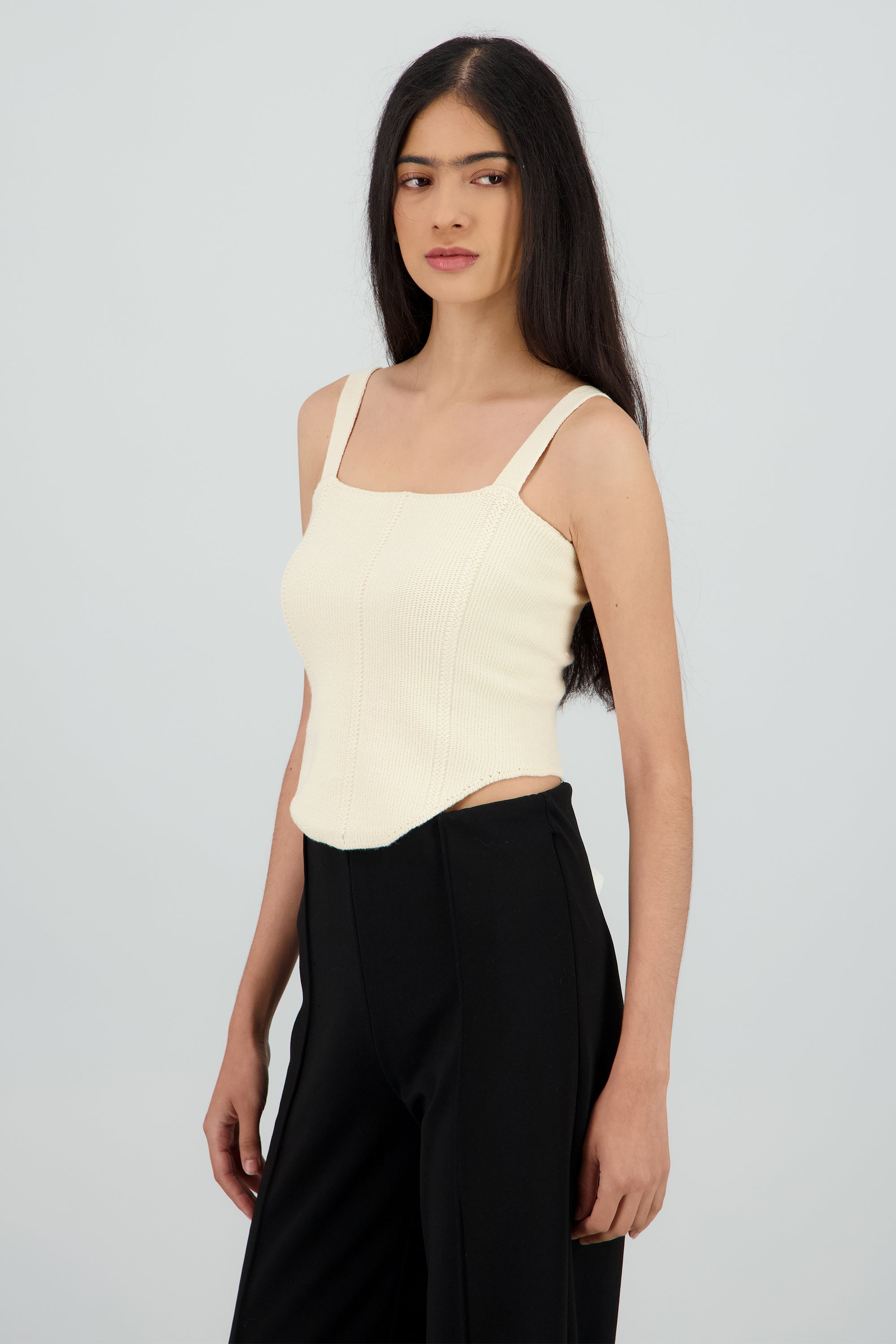 Corset tejido liston espalda CREMA