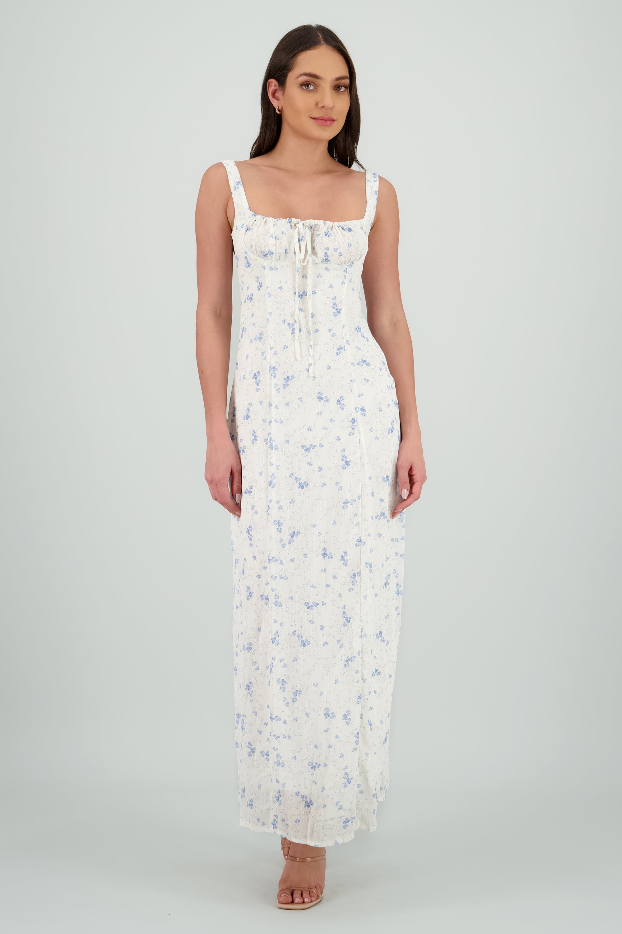 Vestido maxi flores BLANCO COMBO