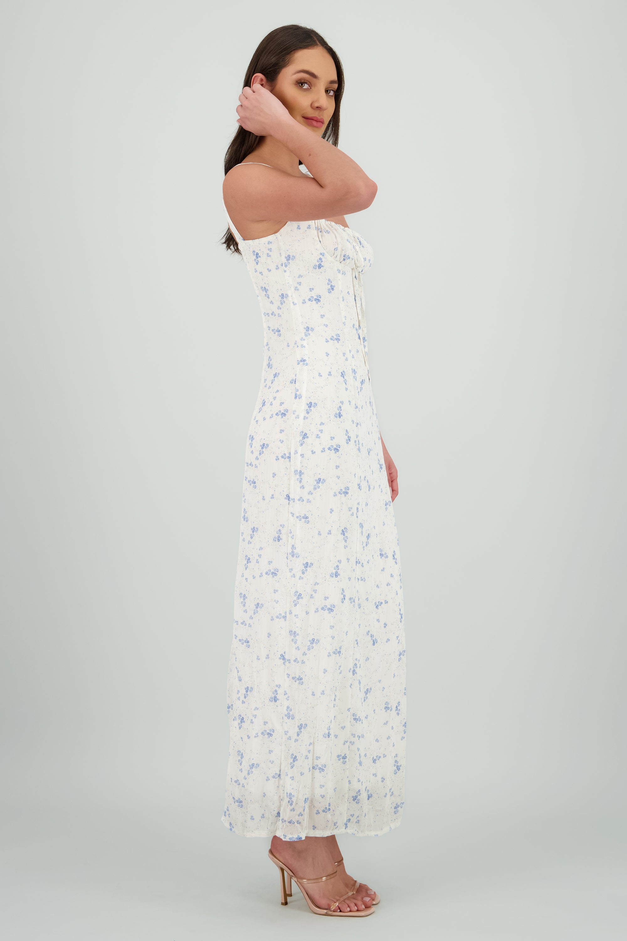 Vestido maxi flores BLANCO COMBO