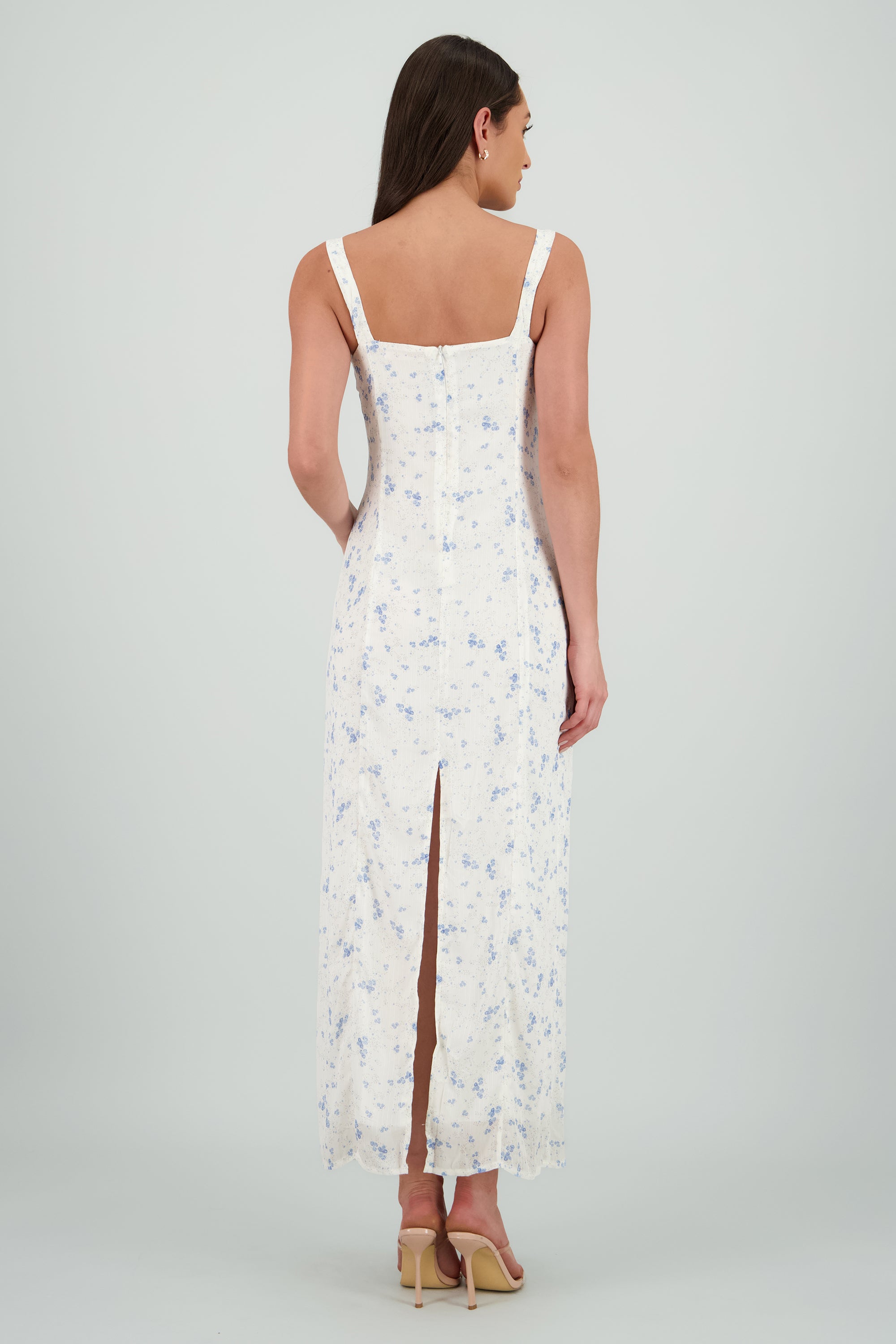 Vestido maxi flores BLANCO COMBO
