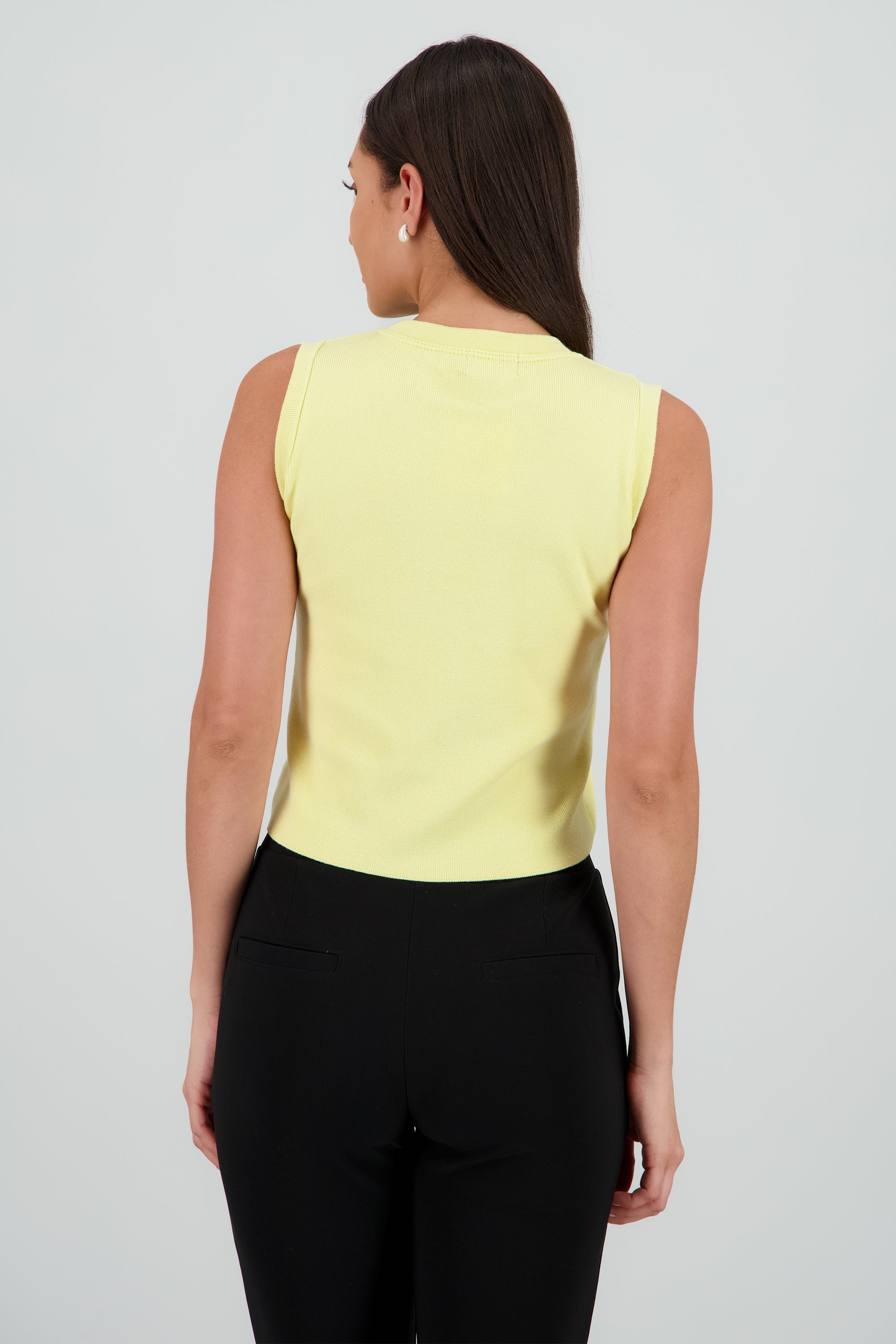 Top sin mangas tejido AMARILLO PASTEL