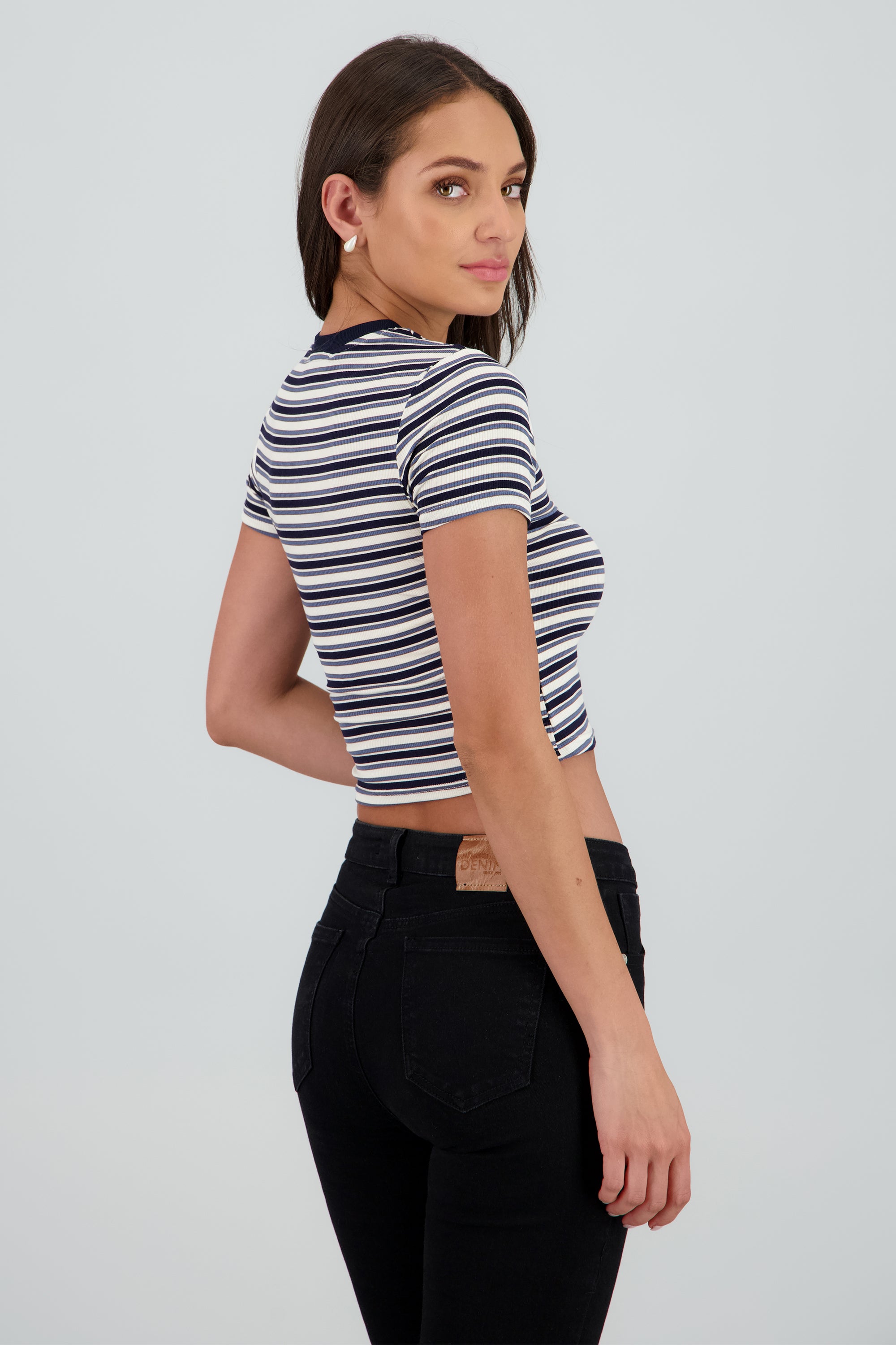 Playera crop rayas combo MARINO COMBO