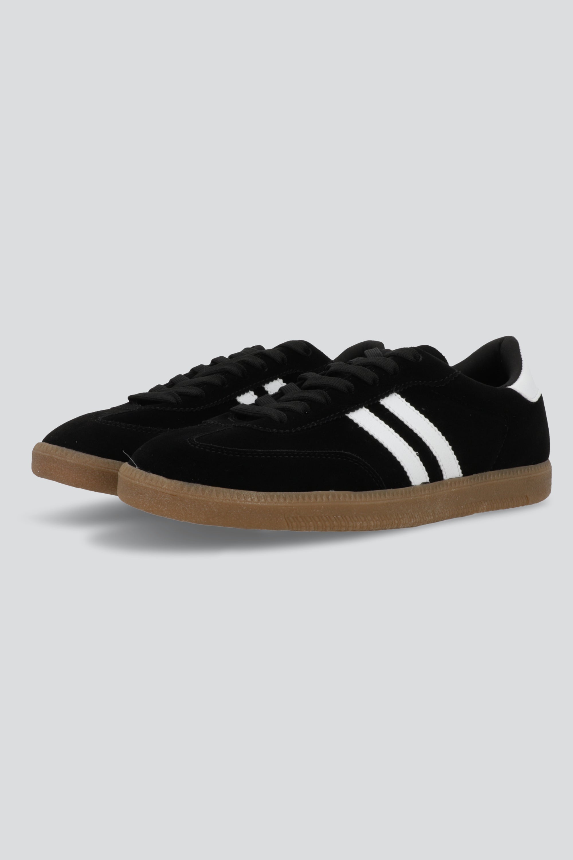 Tenis dos lineas durazno NEGRO
