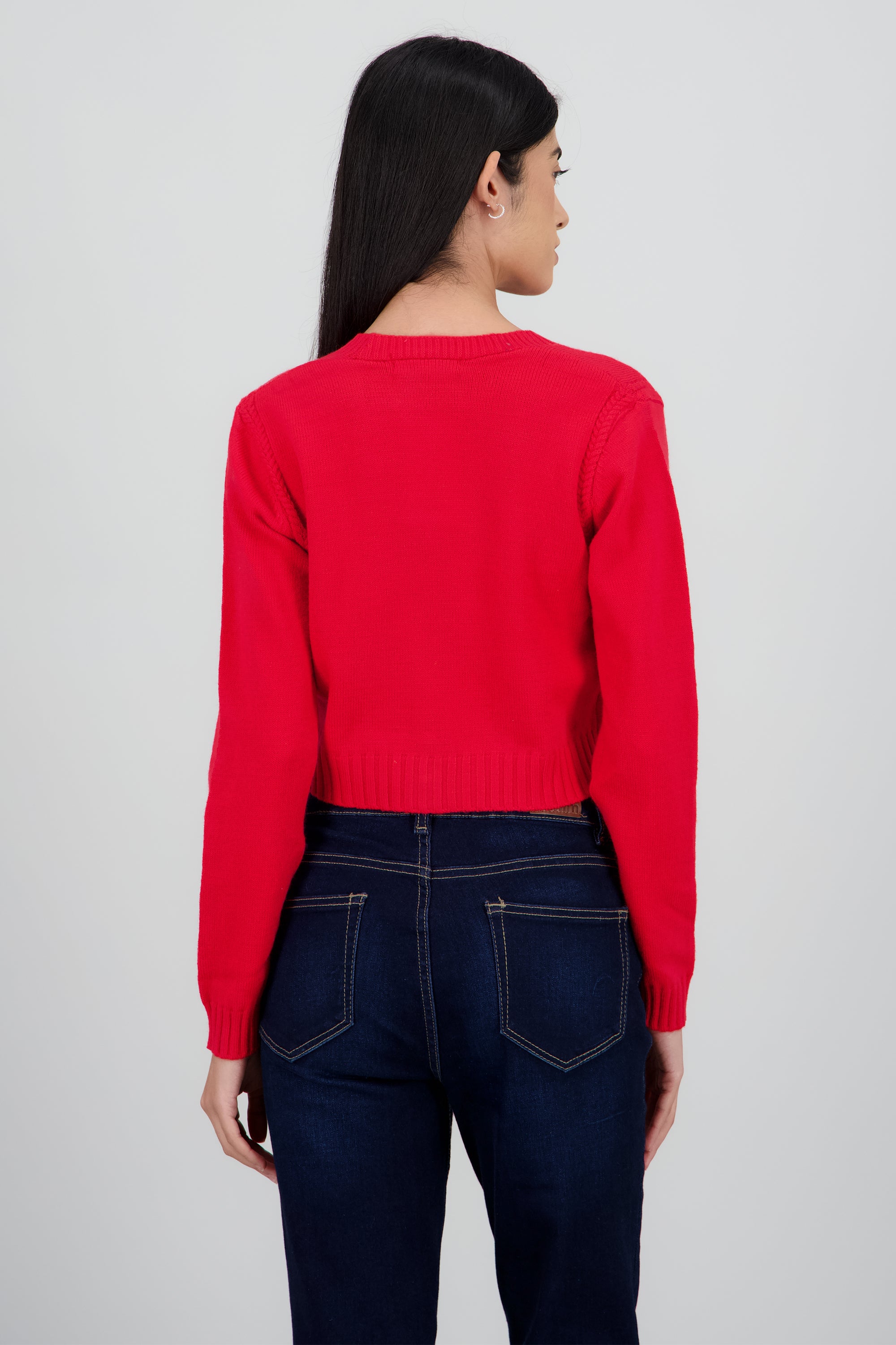 Cardigan tejido con botones ROJO