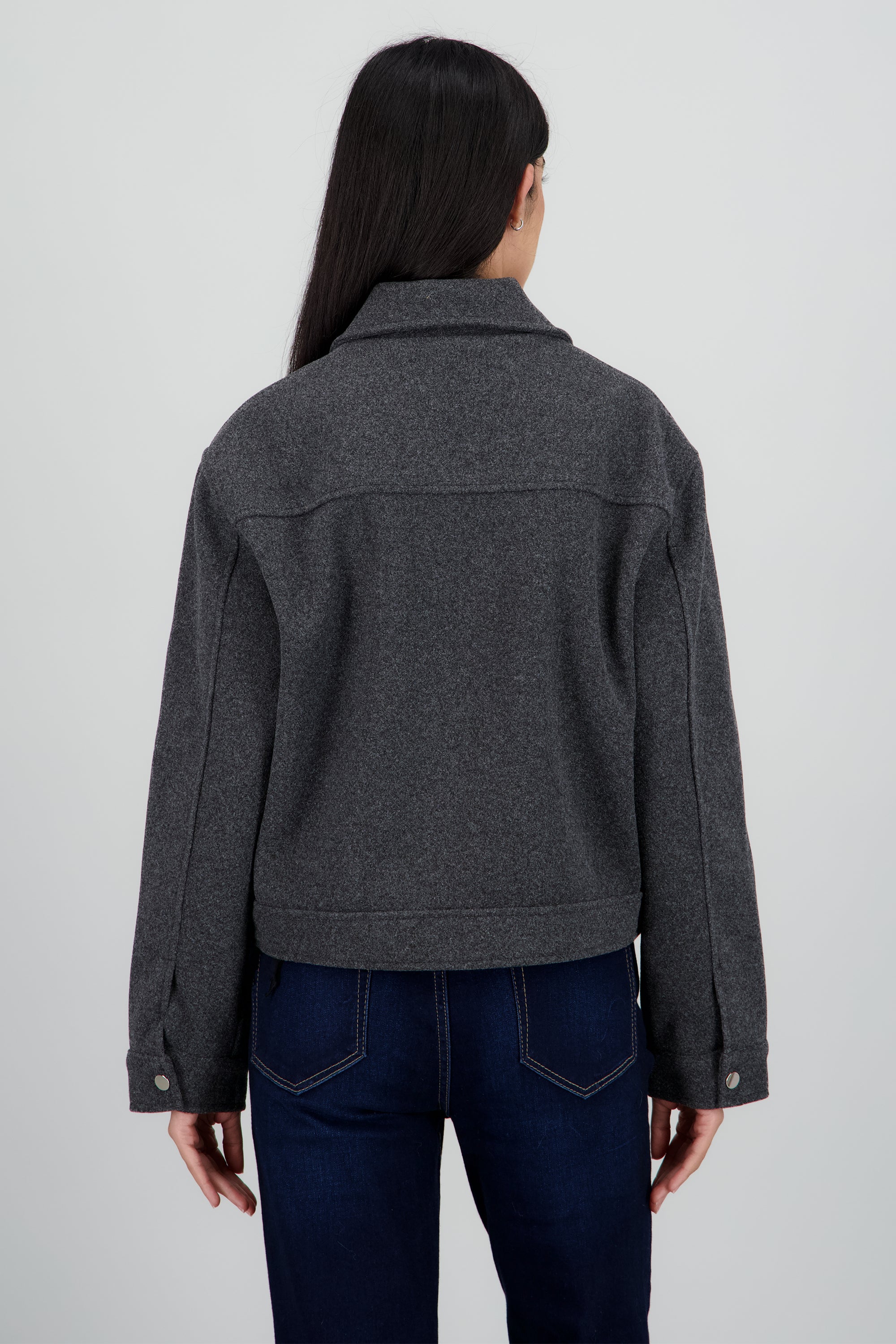 Chamarra polo con bolsas de paño GRIS