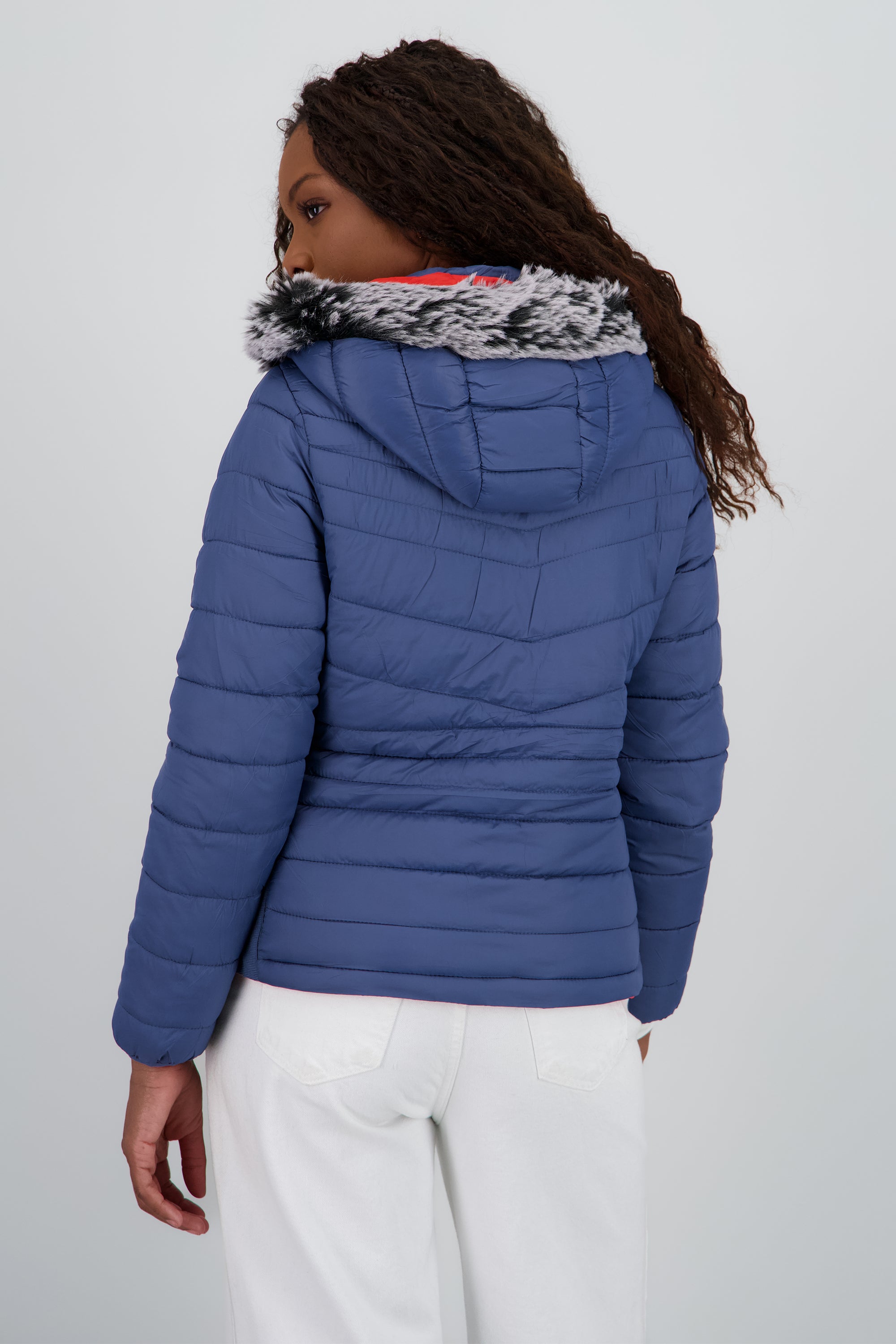 Chamarra capitonada det gorro a contraste AZUL